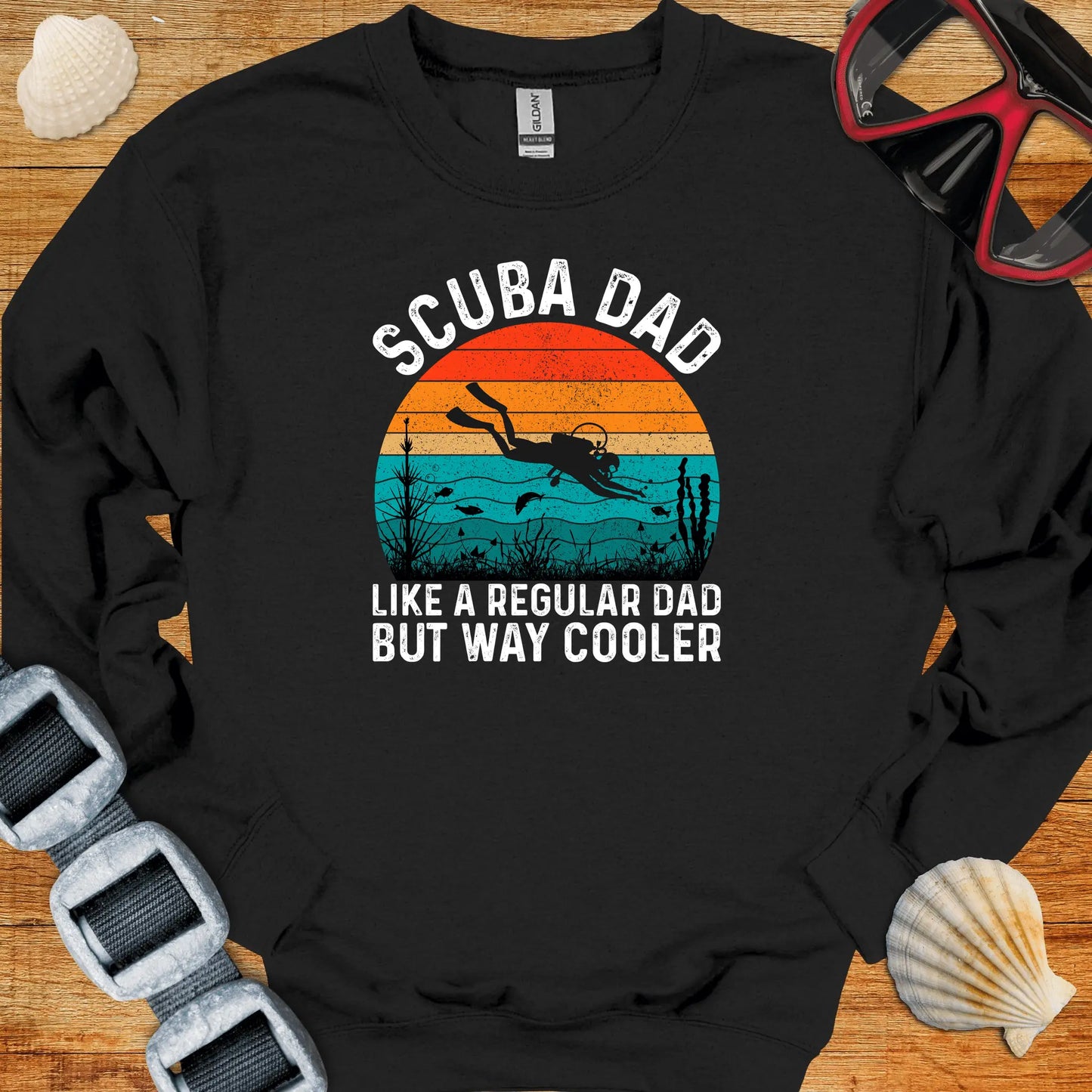 crewneck Black / S Scuba Dad Way Cooler Crewneck