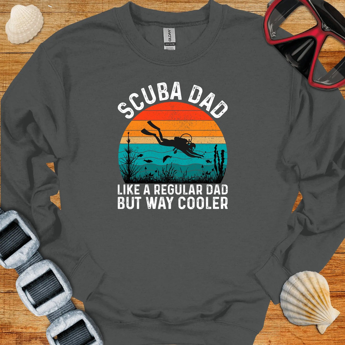 crewneck Charcoal / S Scuba Dad Way Cooler Crewneck