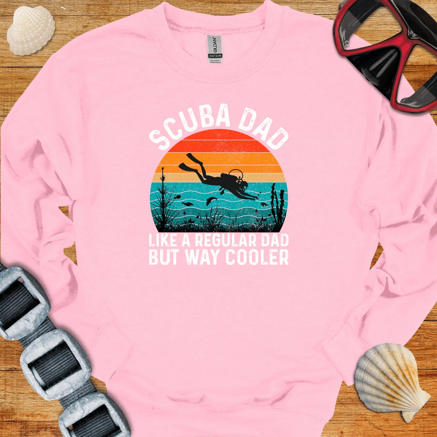 crewneck Light Pink / S Scuba Dad Way Cooler Crewneck