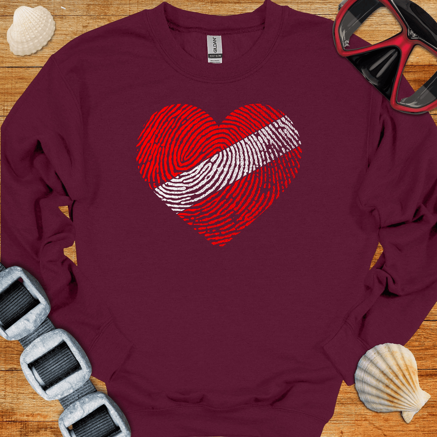 crewneck Maroon / S Diver Heart Crewneck