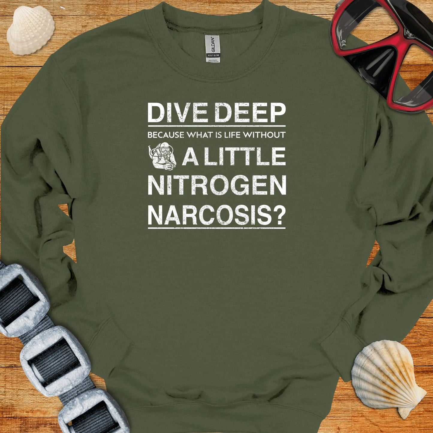 crewneck Military Green / S A Little Narcosis Crewneck