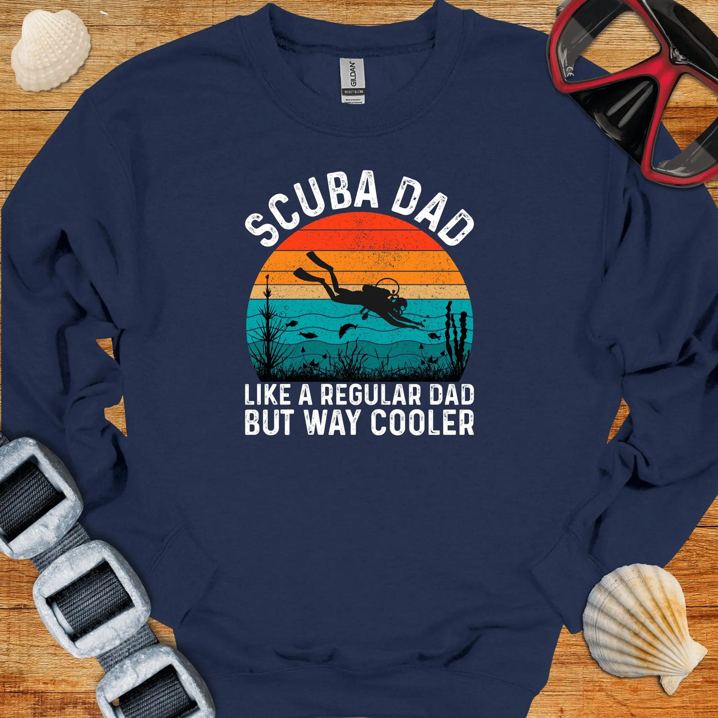 crewneck Navy / S Scuba Dad Way Cooler Crewneck
