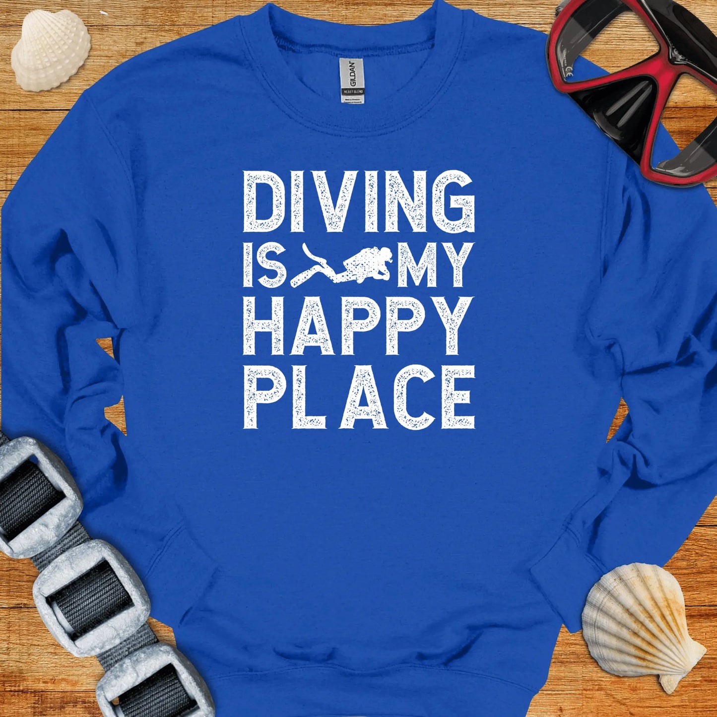 crewneck Royal / S Diving Is My Happy Place Crewneck