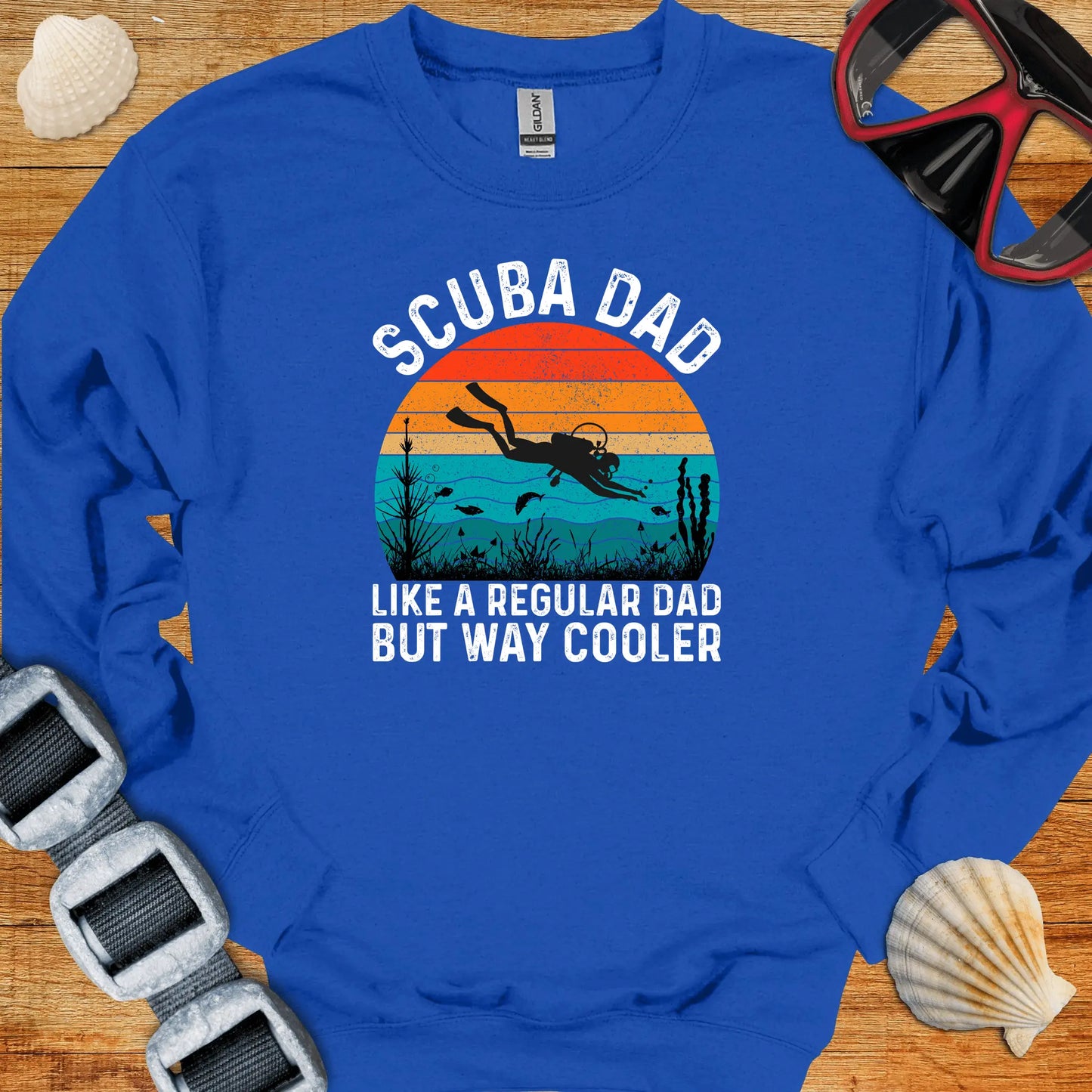 crewneck Royal / S Scuba Dad Way Cooler Crewneck