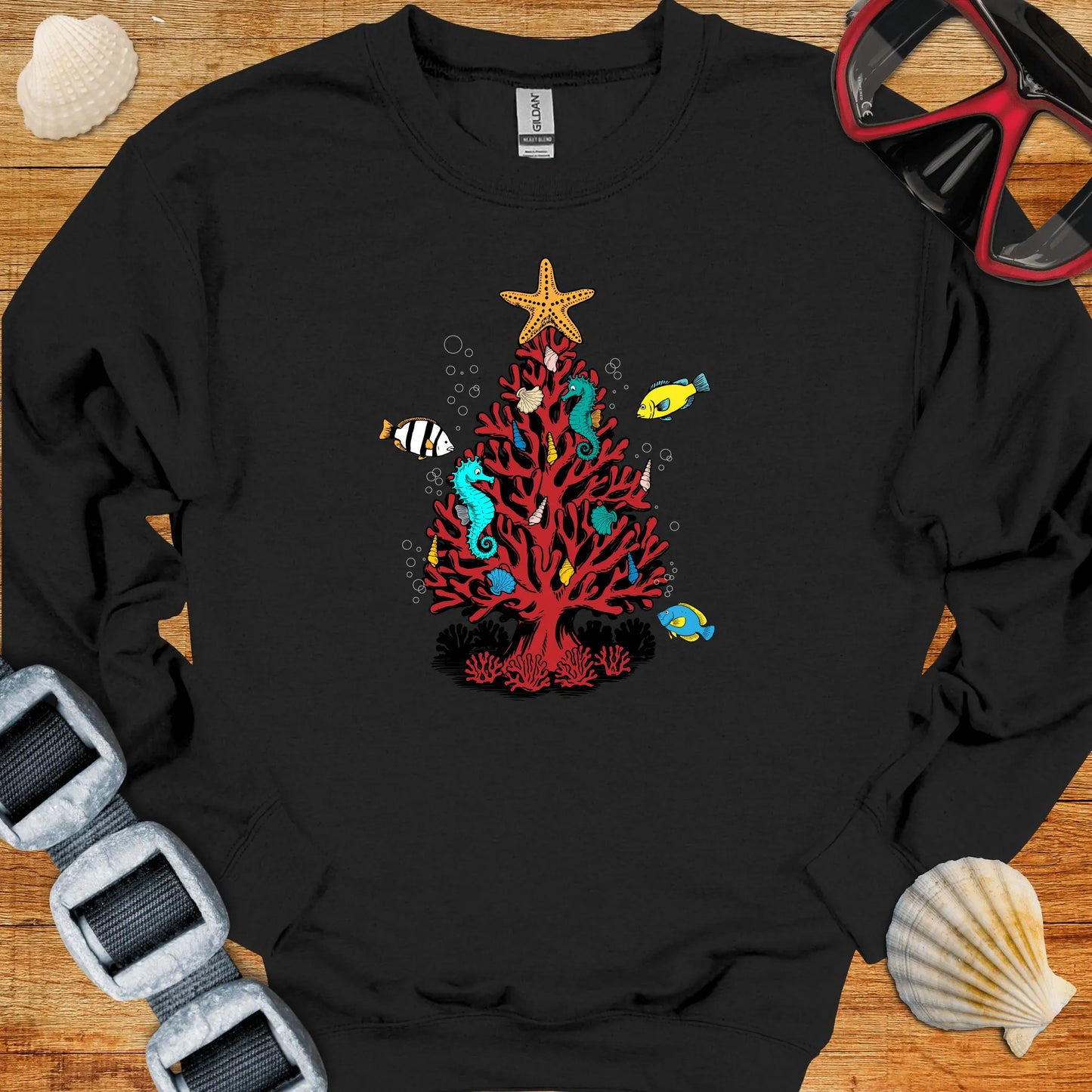 crewneck S / Black Xmas Dive Tree Crewneck