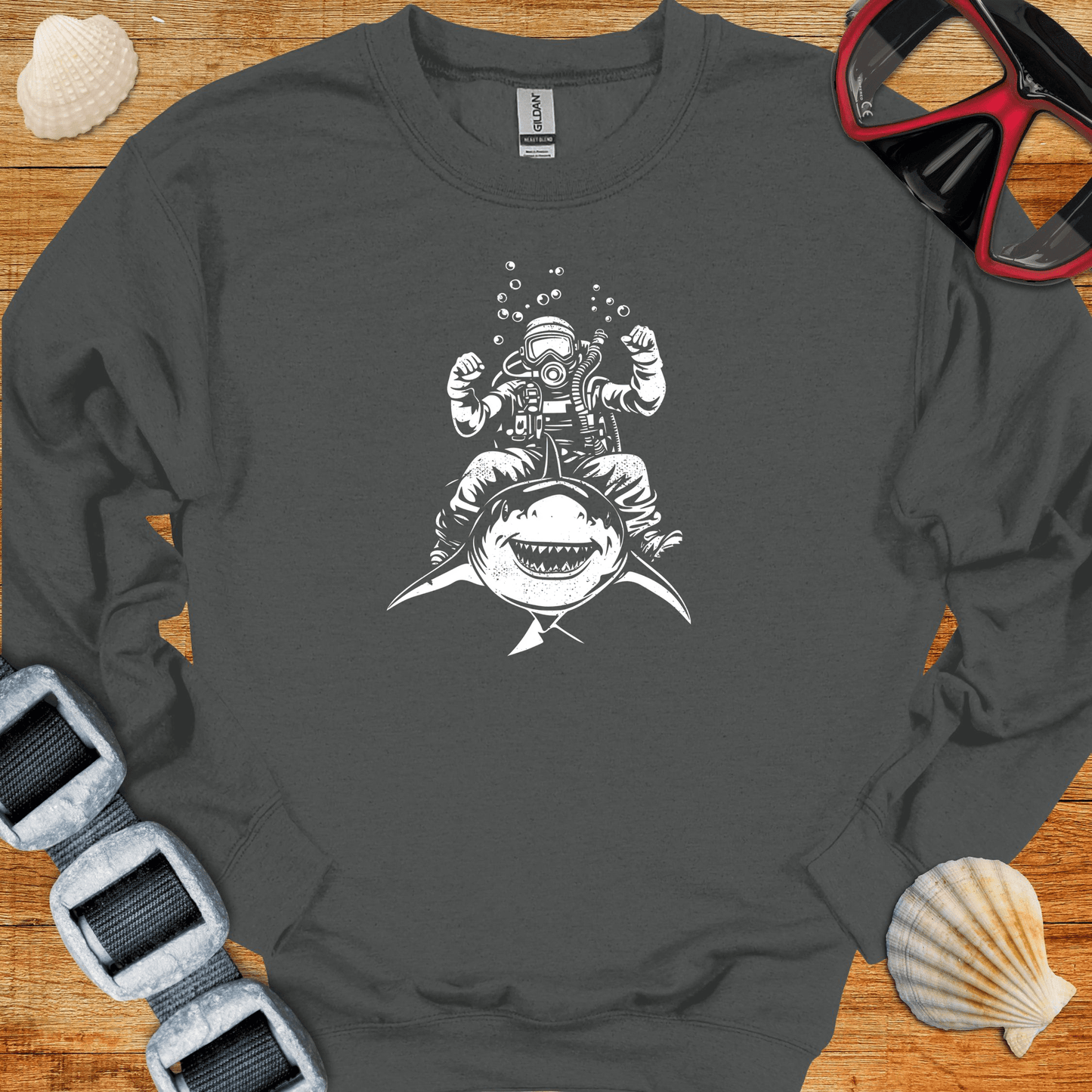 crewneck S / Charcoal Shark Rider Crewneck