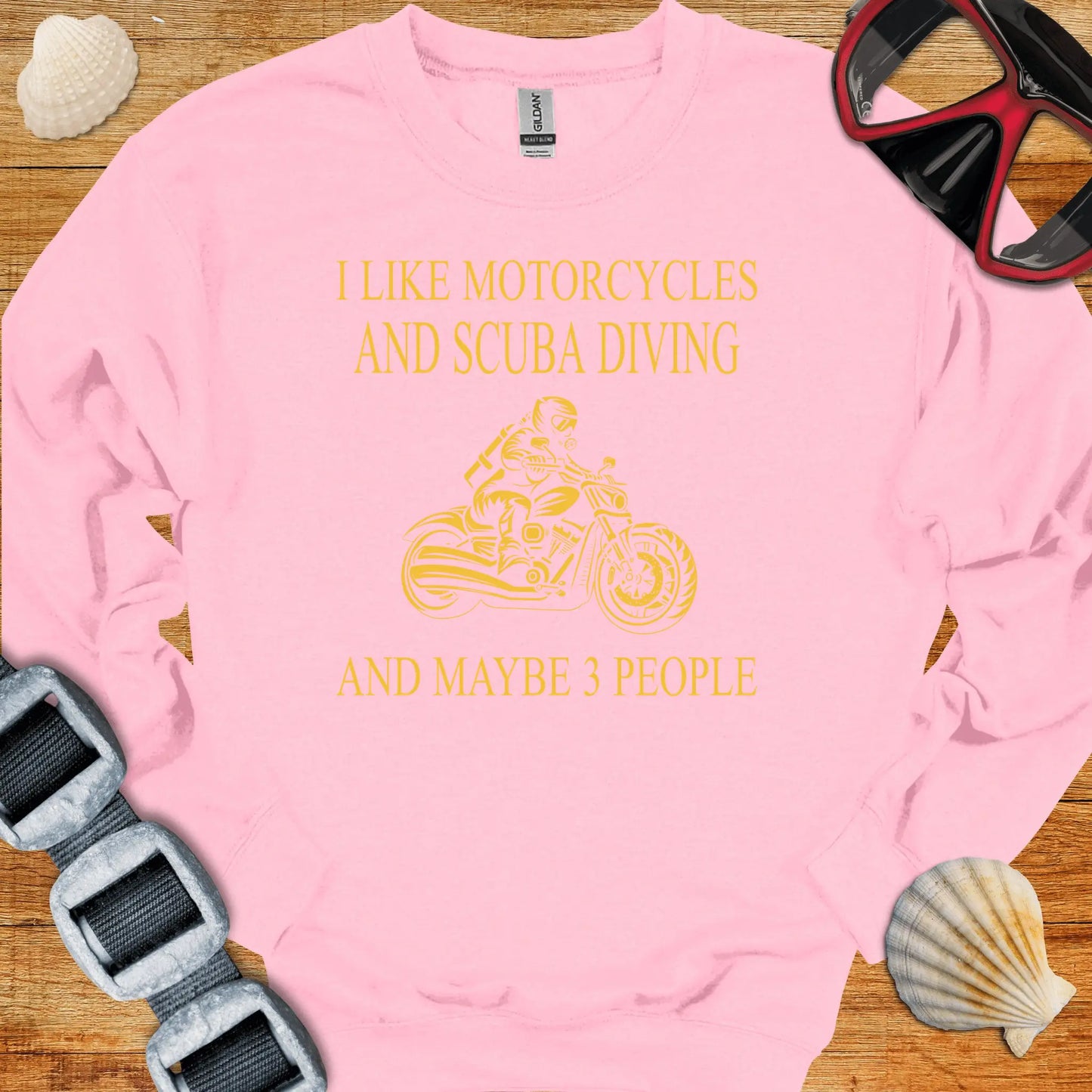 crewneck S / Light Pink Motorcycles & Scuba Crewneck