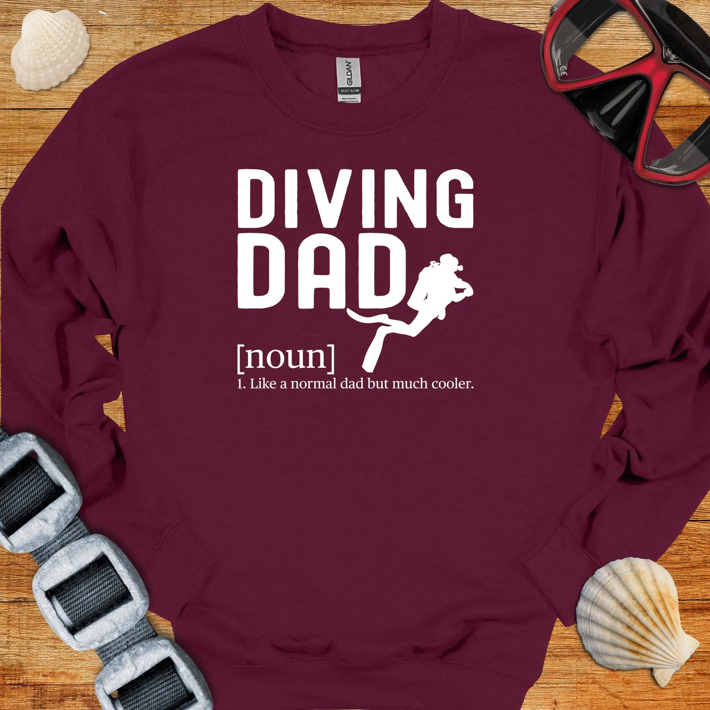 crewneck S / Maroon Cool Diving Dad Crewneck