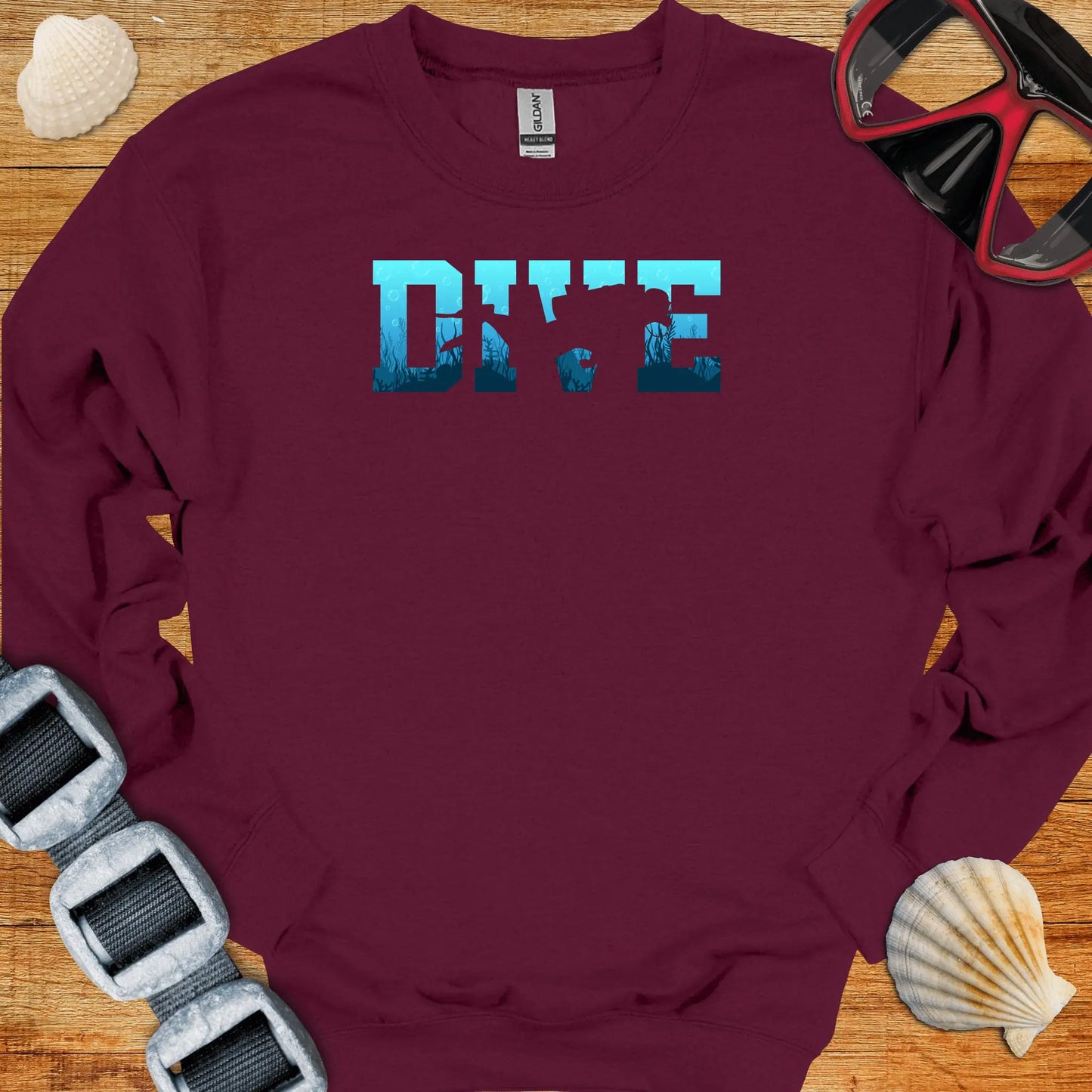 crewneck S / Maroon Dive Into The Blue Crewneck