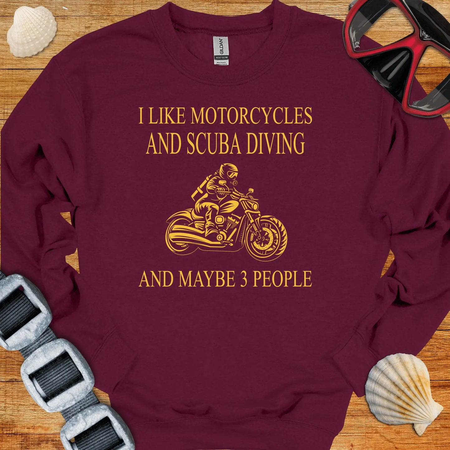 crewneck S / Maroon Motorcycles & Scuba Crewneck