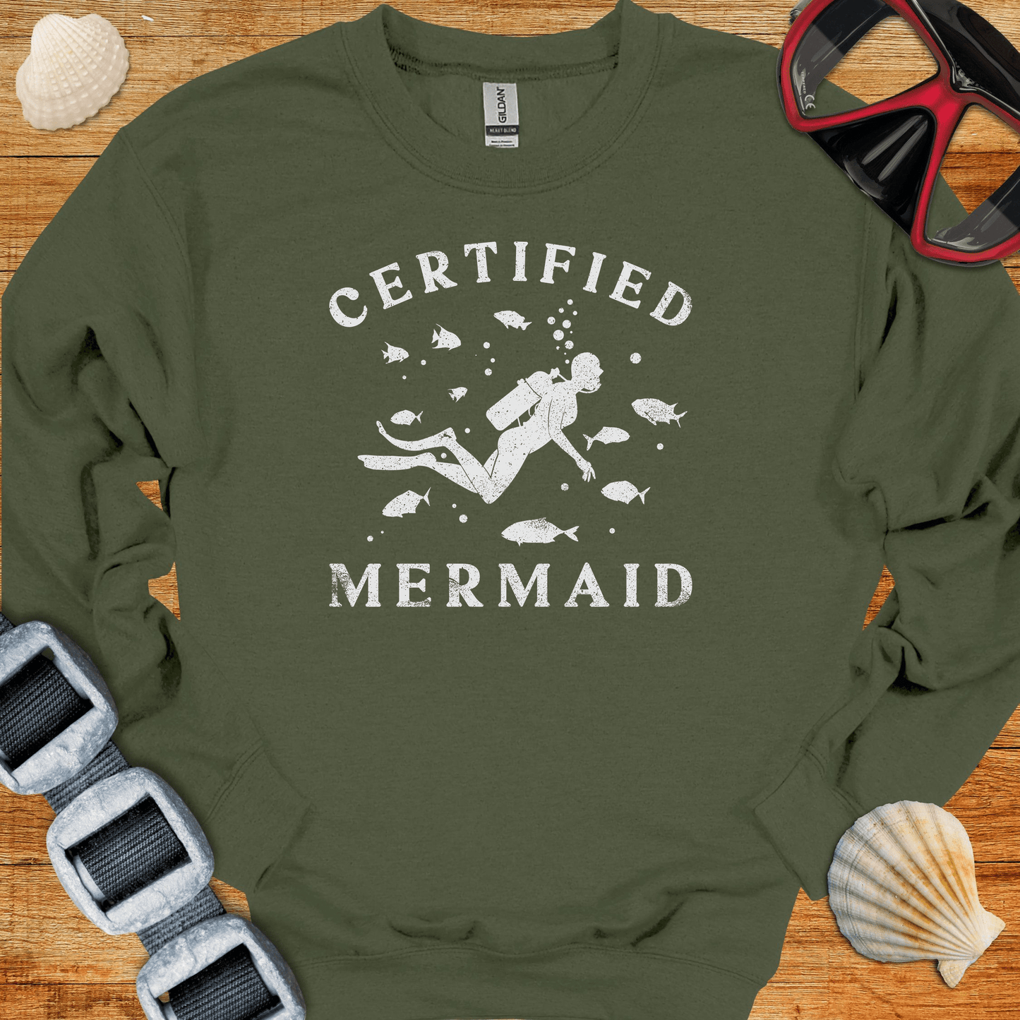 crewneck S / Military Green Certified Mermaid Crewneck