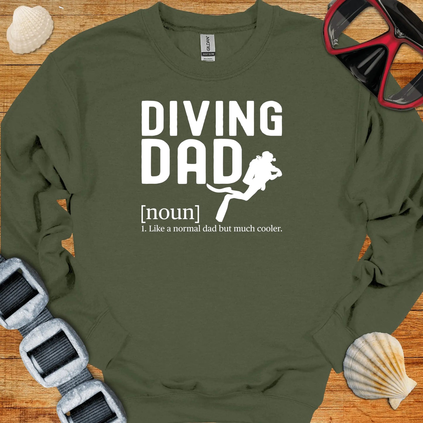 crewneck S / Military Green Cool Diving Dad Crewneck