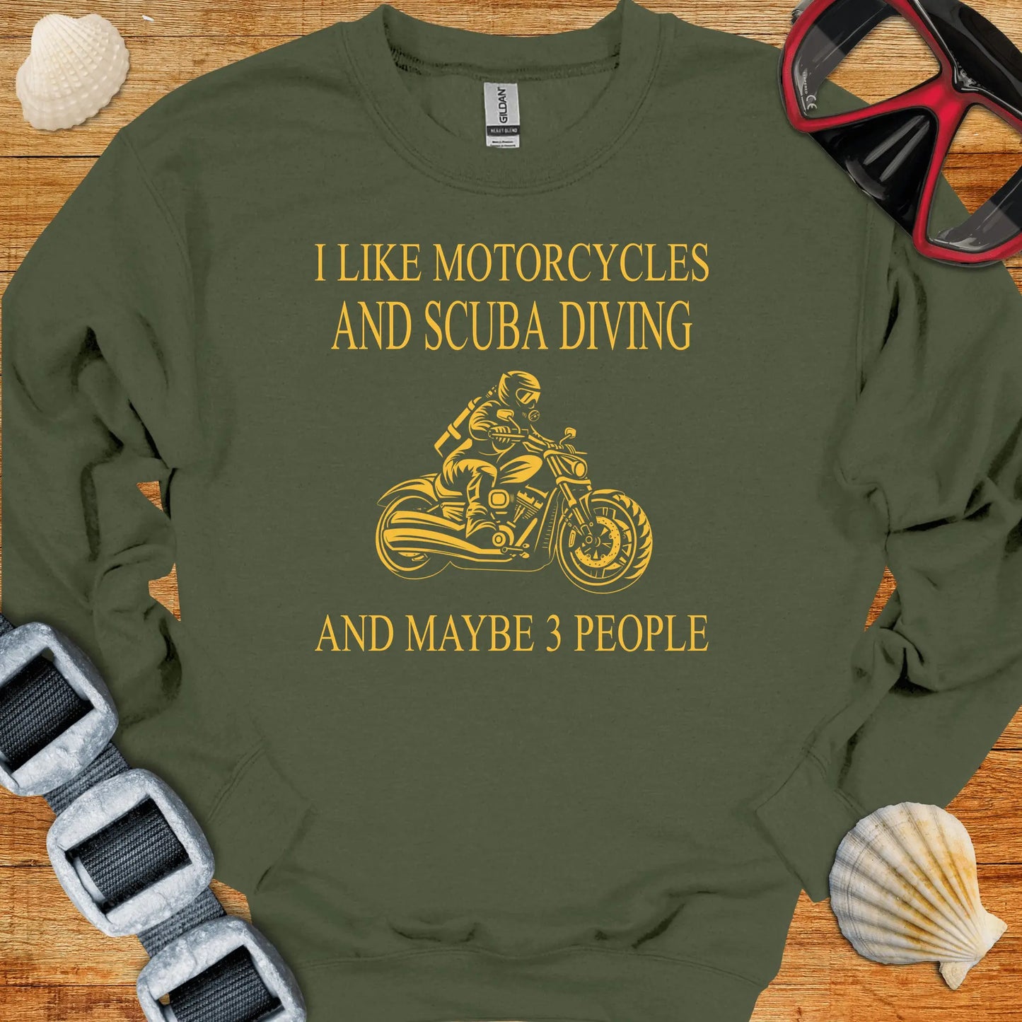 crewneck S / Military Green Motorcycles & Scuba Crewneck
