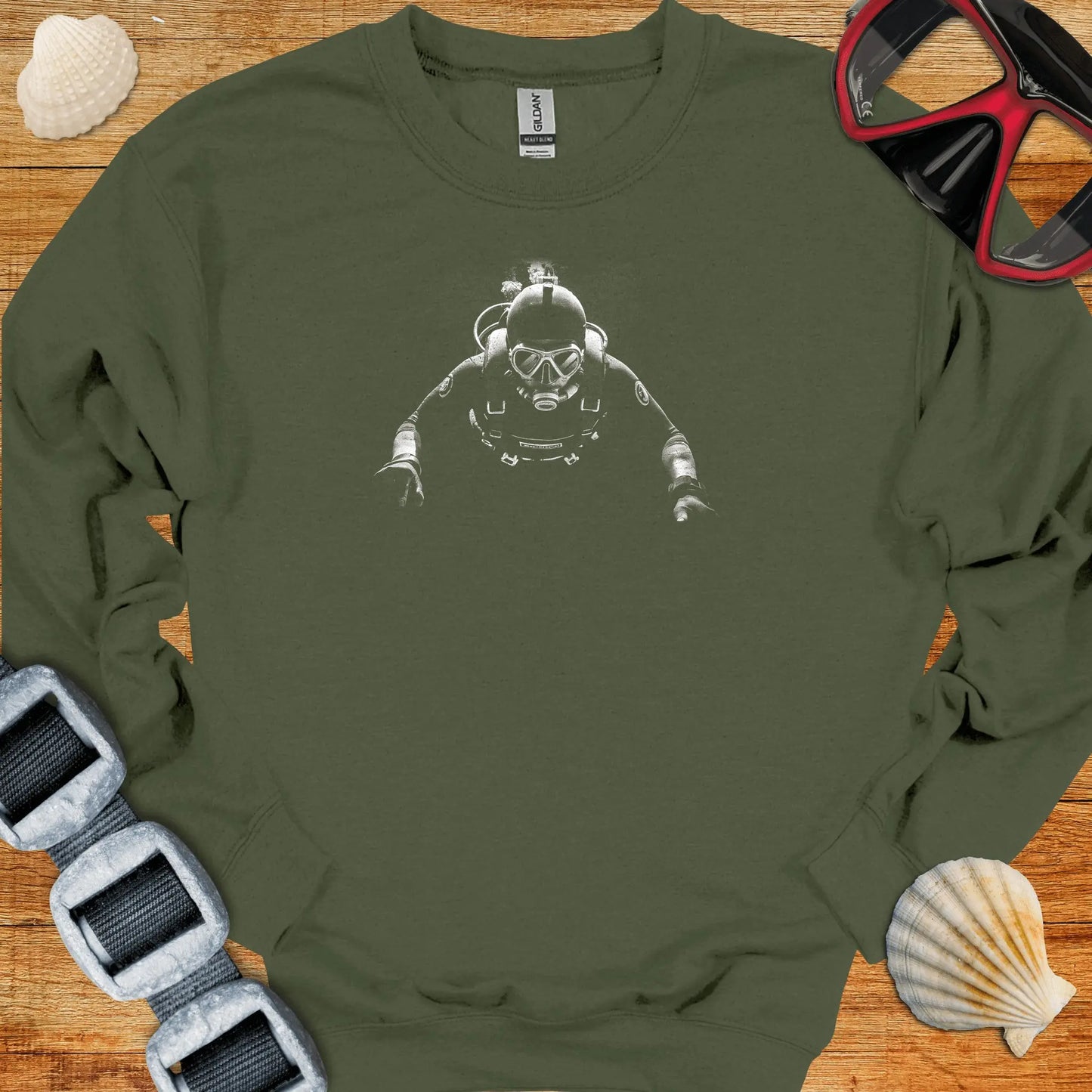 crewneck S / Military Green Night Dive Crewneck