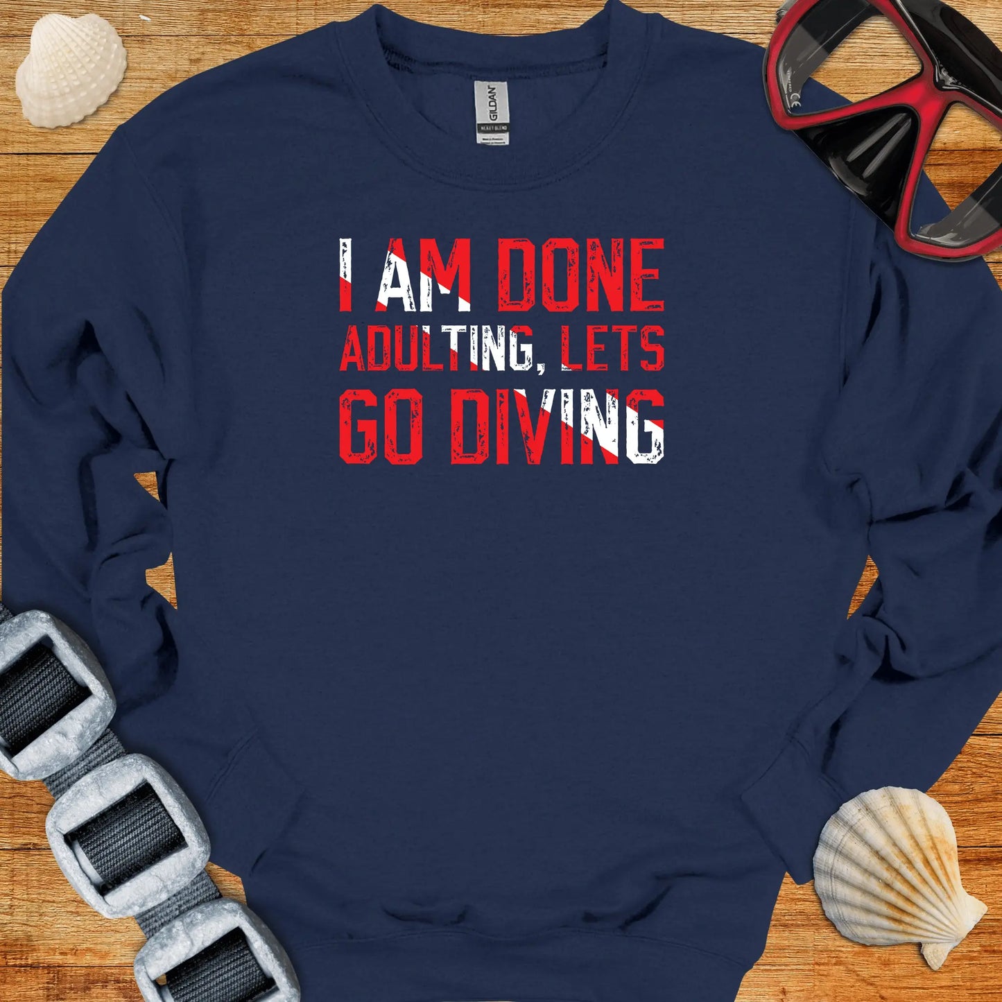 crewneck S / Navy Lets Go Diving Crewneck