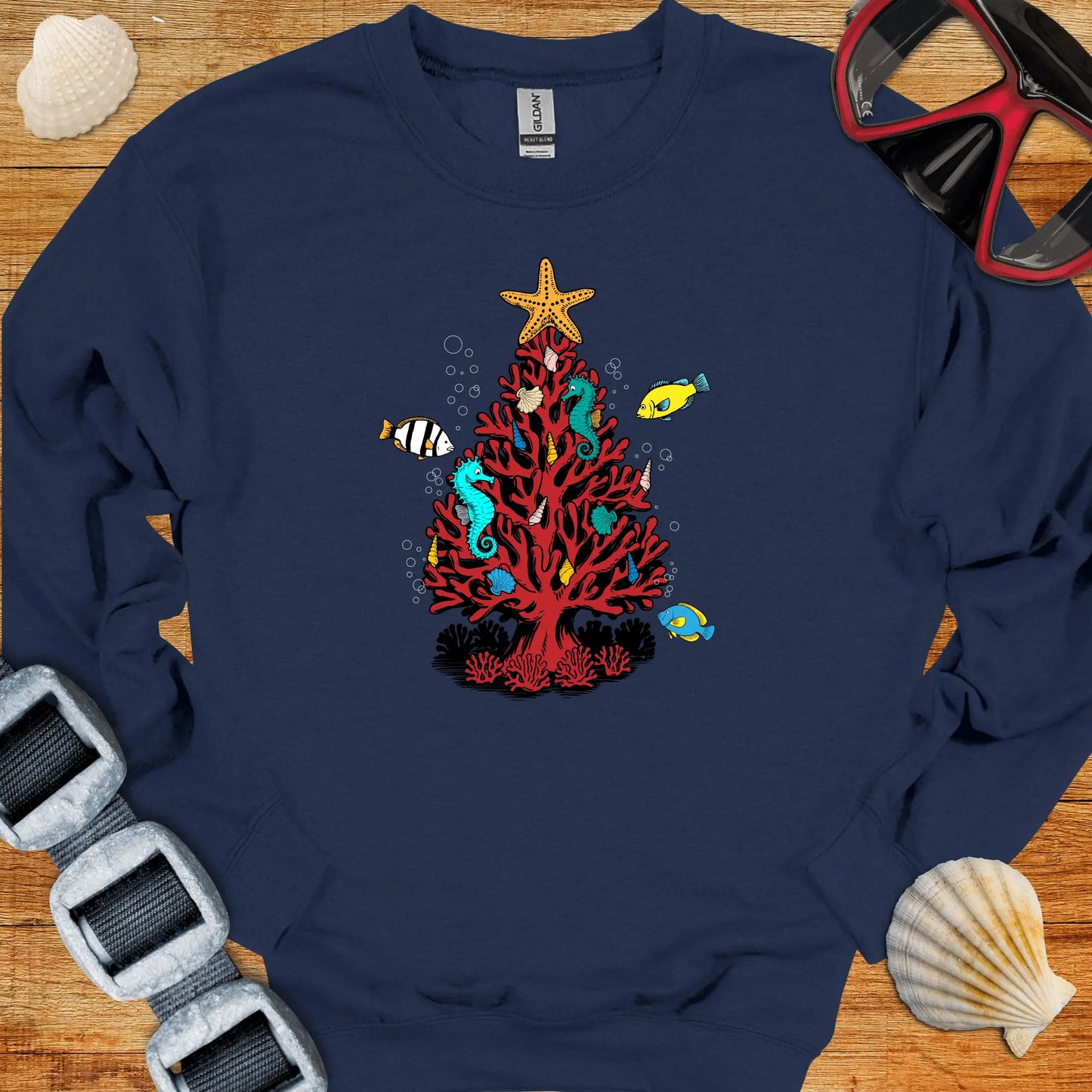 crewneck S / Navy Xmas Dive Tree Crewneck