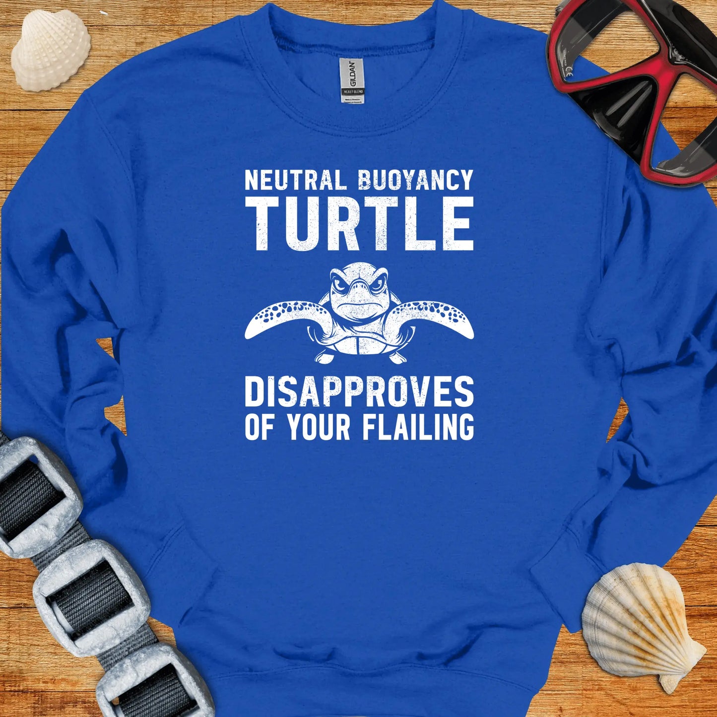 crewneck S / Royal Neutral Buoyancy Turtle Crewneck