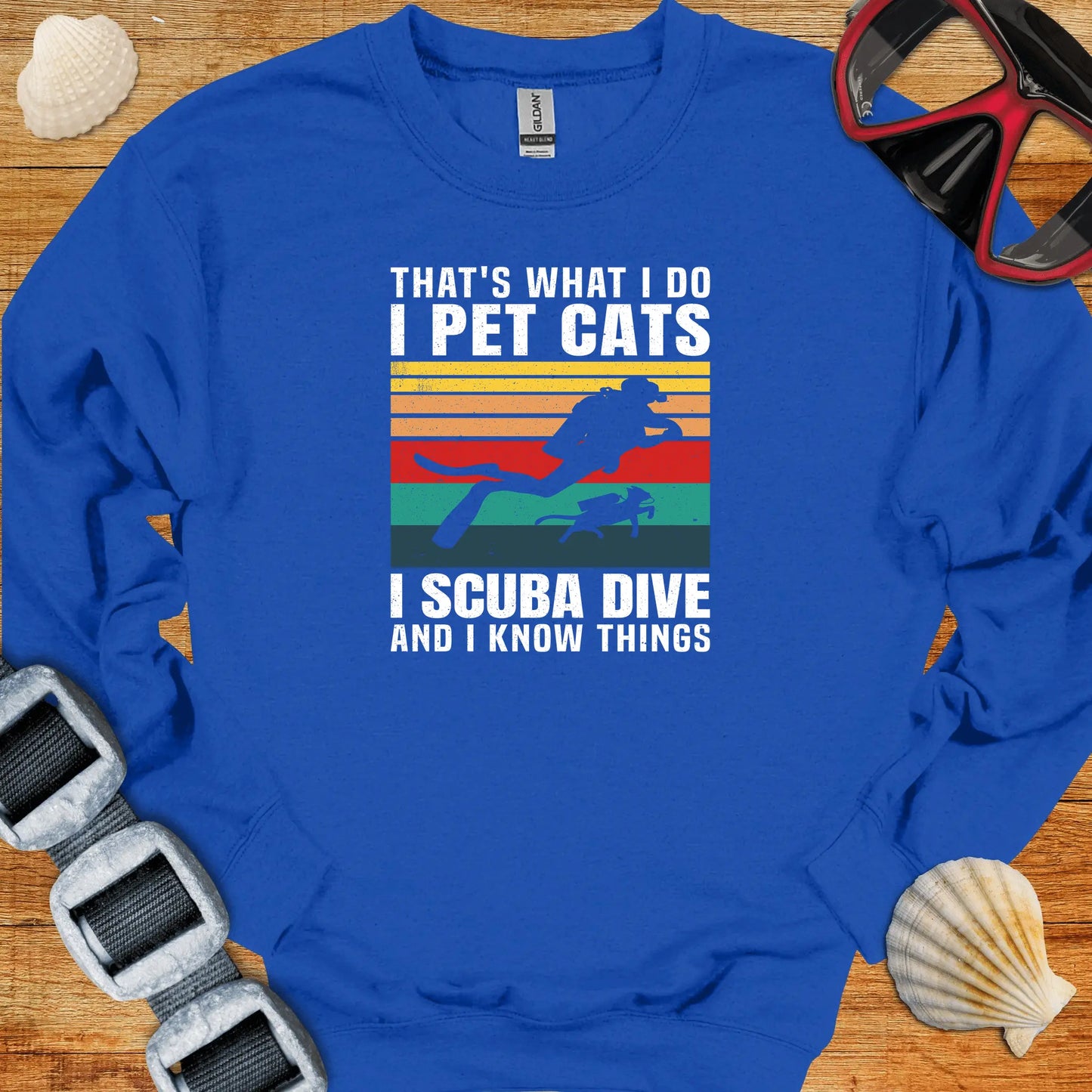 crewneck S / Royal Scuba and Cats Crewneck