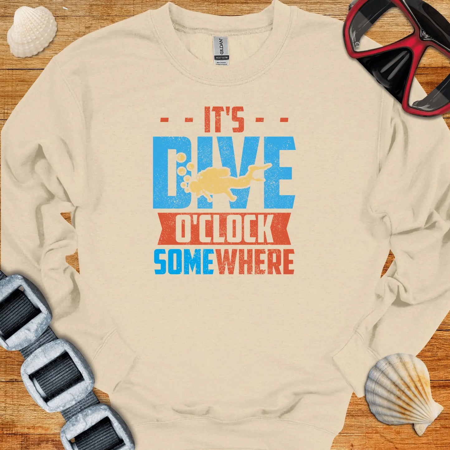 crewneck S / Sand Dive O'Clock Somewhere Crewneck