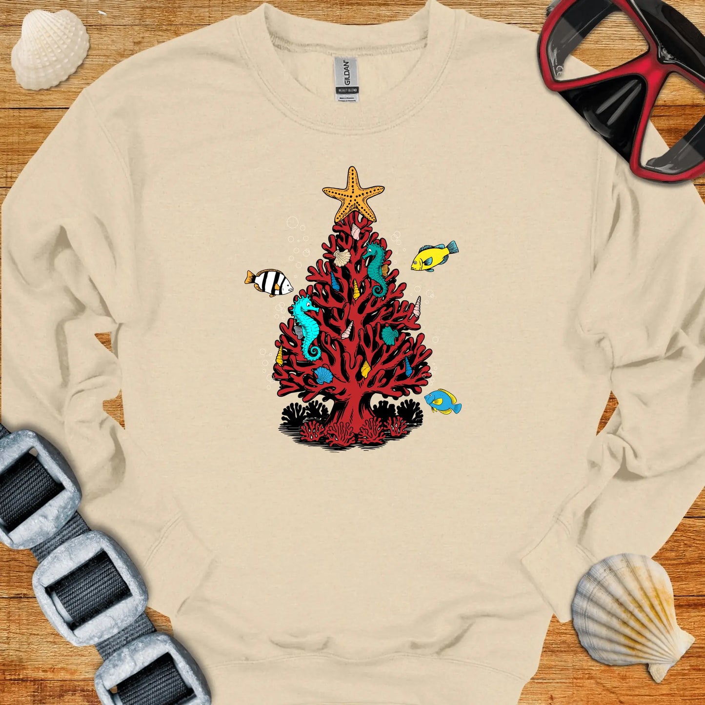 crewneck S / Sand Xmas Dive Tree Crewneck