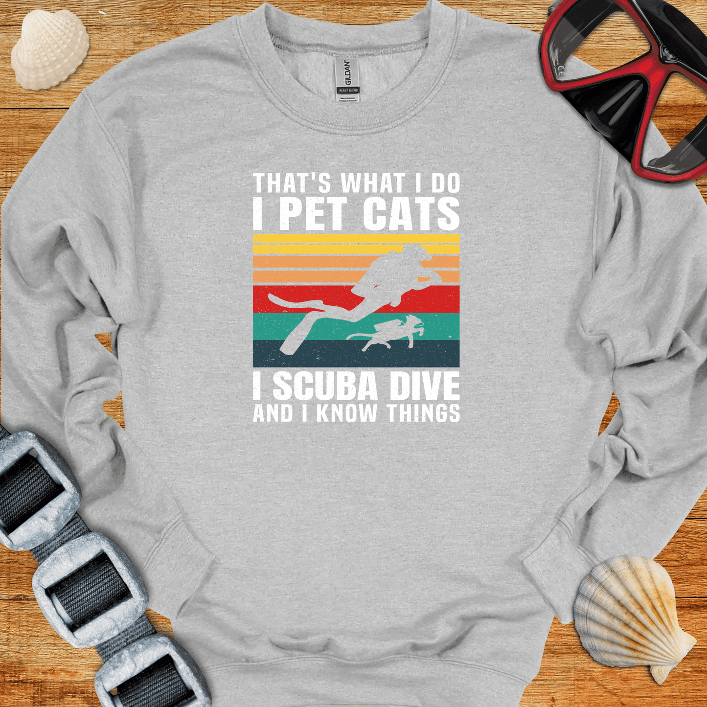 crewneck S / Sport Grey Scuba and Cats Crewneck