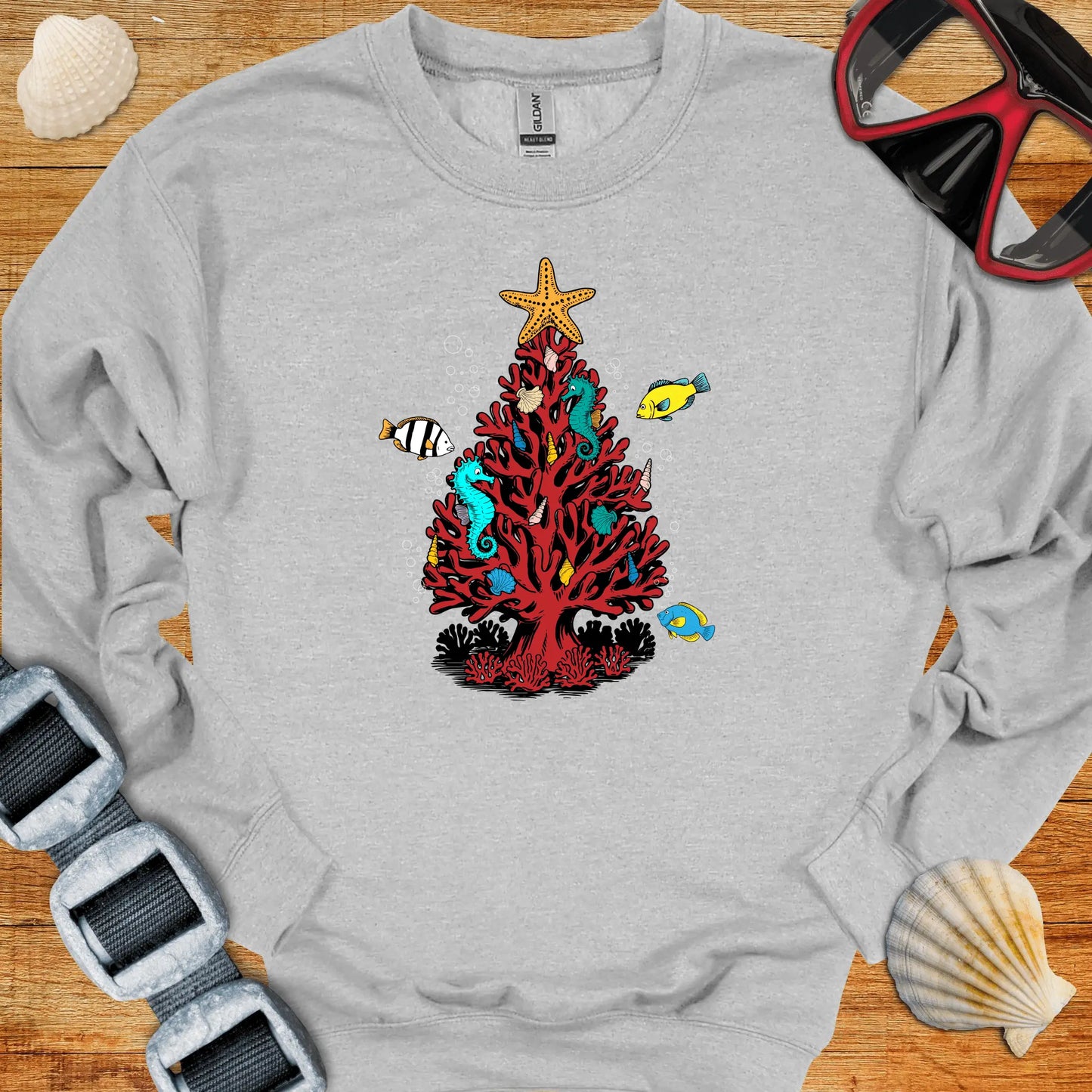 crewneck S / Sport Grey Xmas Dive Tree Crewneck