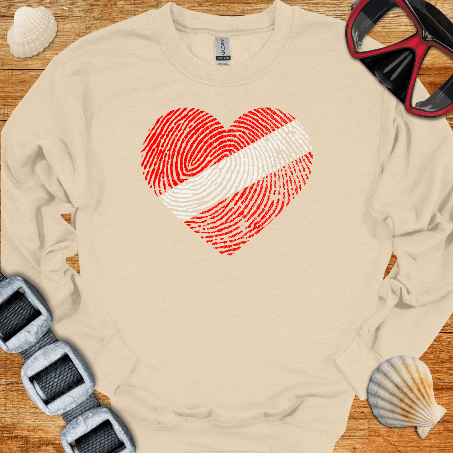 crewneck Sand / S Diver Heart Crewneck