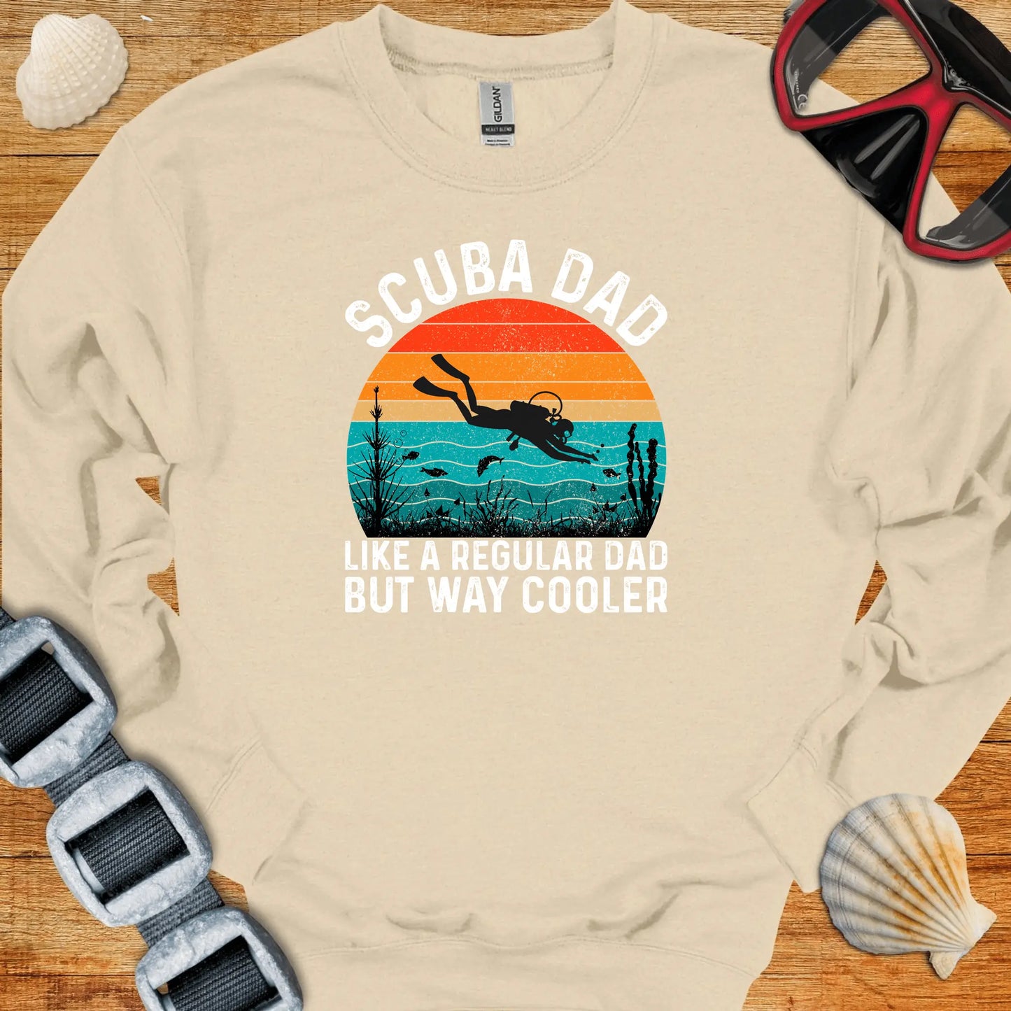 crewneck Sand / S Scuba Dad Way Cooler Crewneck
