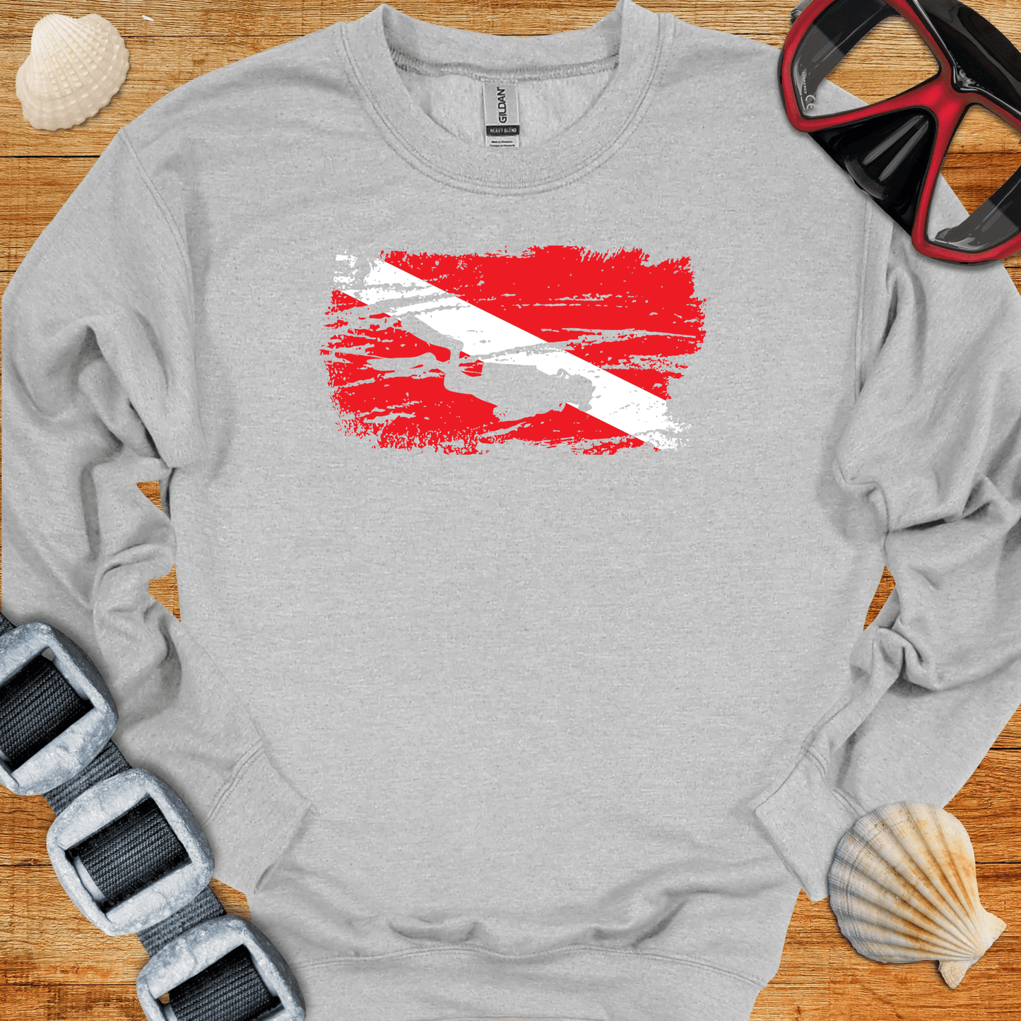 crewneck Sport Grey / S Grunge Diver Flag Crewneck