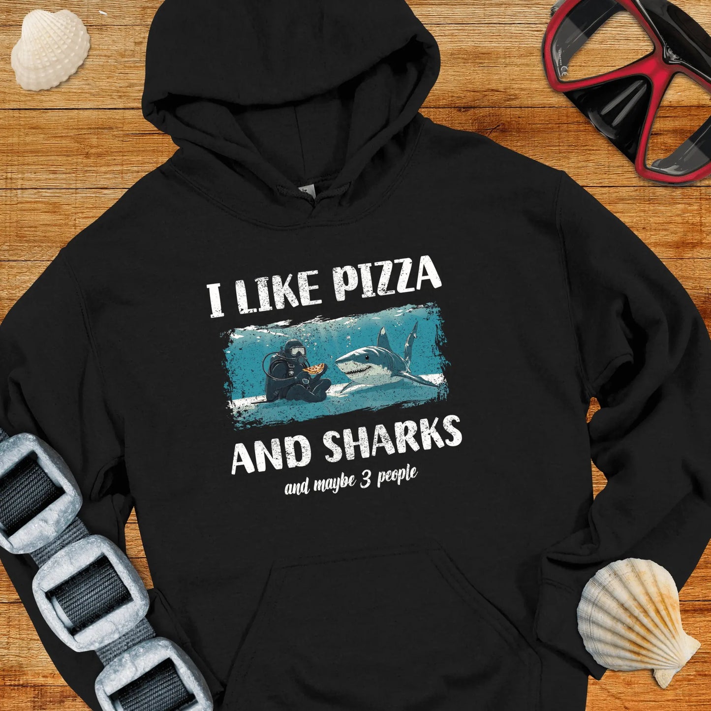 Hoodie Black / S Pizza & Sharks Hoodie