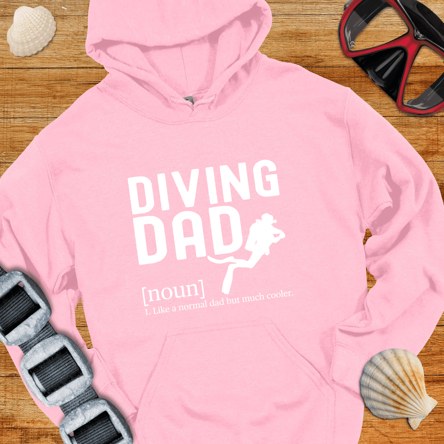 Hoodie Light Pink / S Cool Diving Dad Hoodie