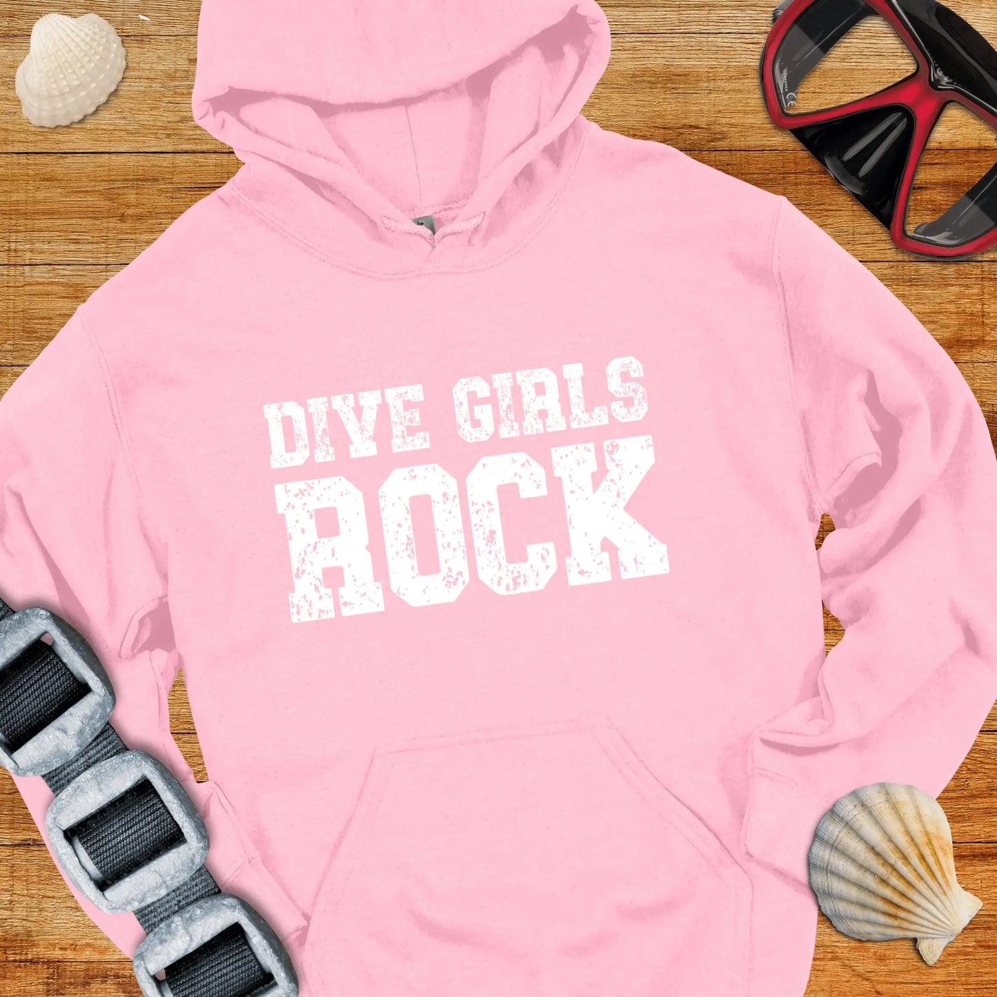 Hoodie Light Pink / S Dive Girls Rock Hoodie