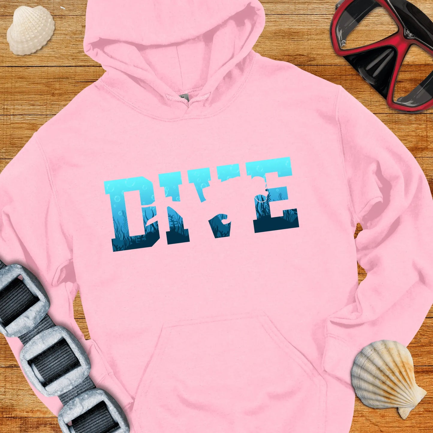Hoodie Light Pink / S Dive Into The Blue Hoodie