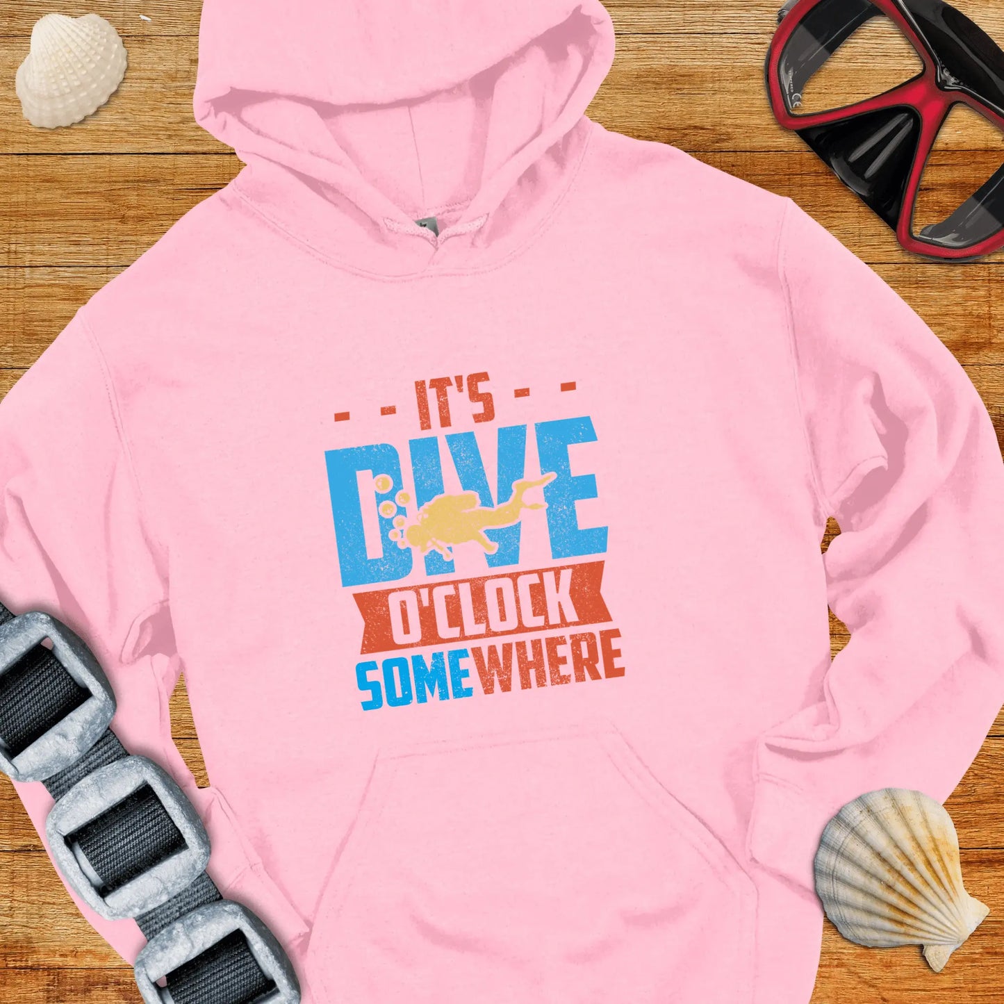 Hoodie Light Pink / S Dive O'clock Somewhere - Hoodie