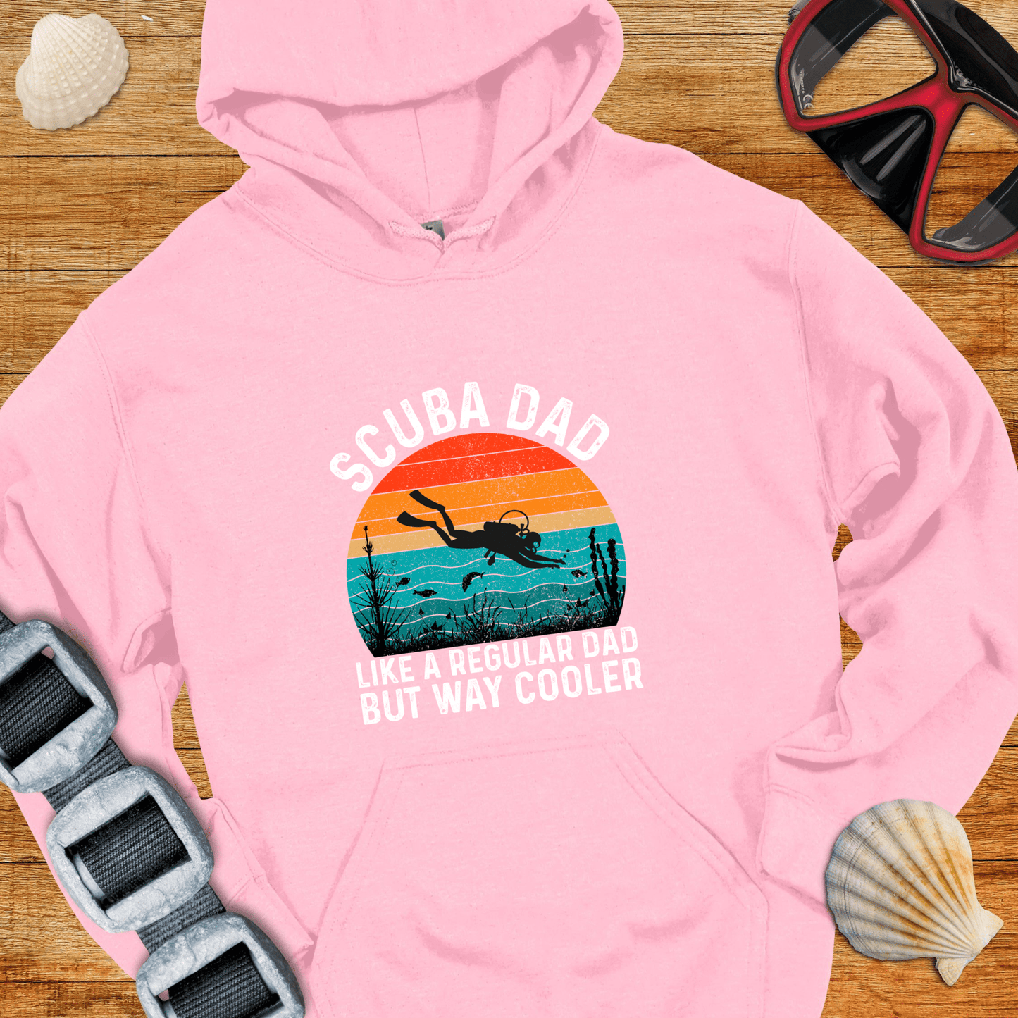 Hoodie Light Pink / S Scuba Dad Way Cooler Hoodie