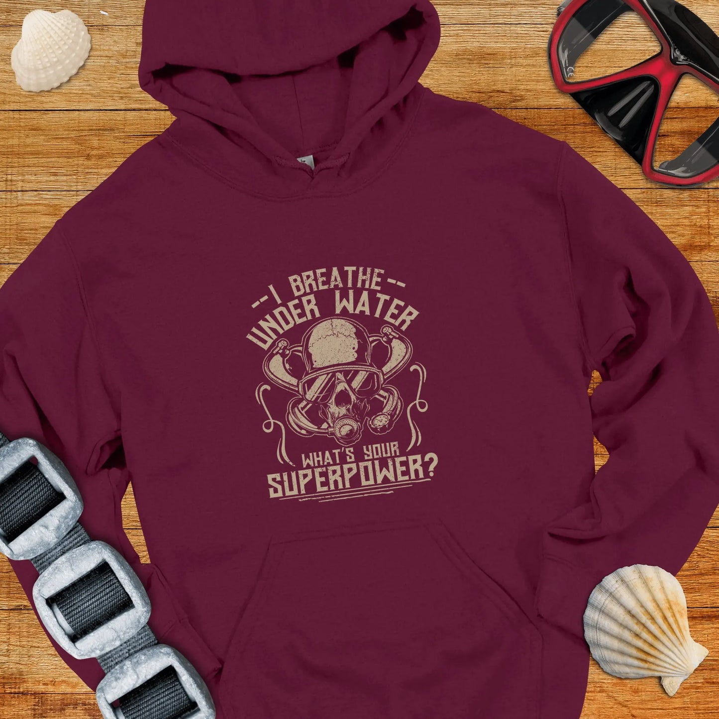 Hoodie Maroon / S I Breath Underwater Hoodie