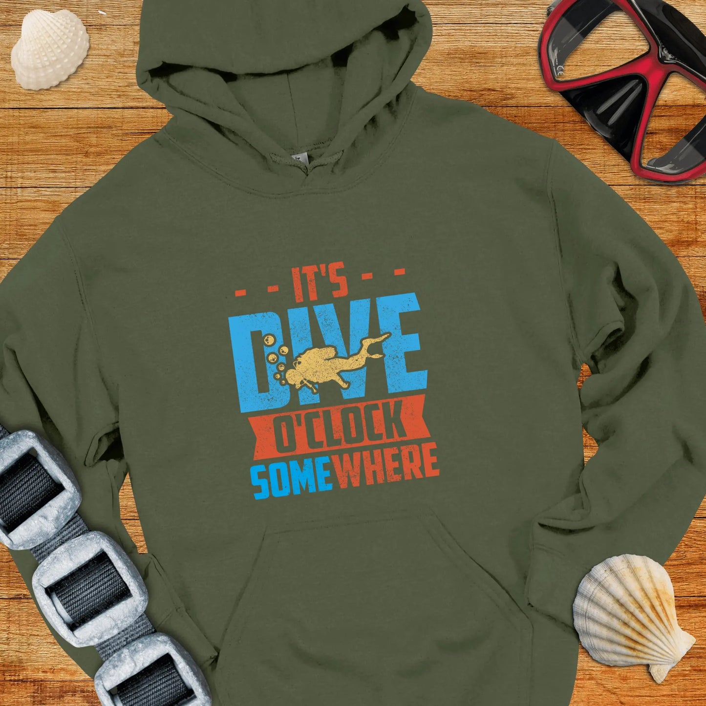 Hoodie Military Green / S Dive O'clock Somewhere - Hoodie