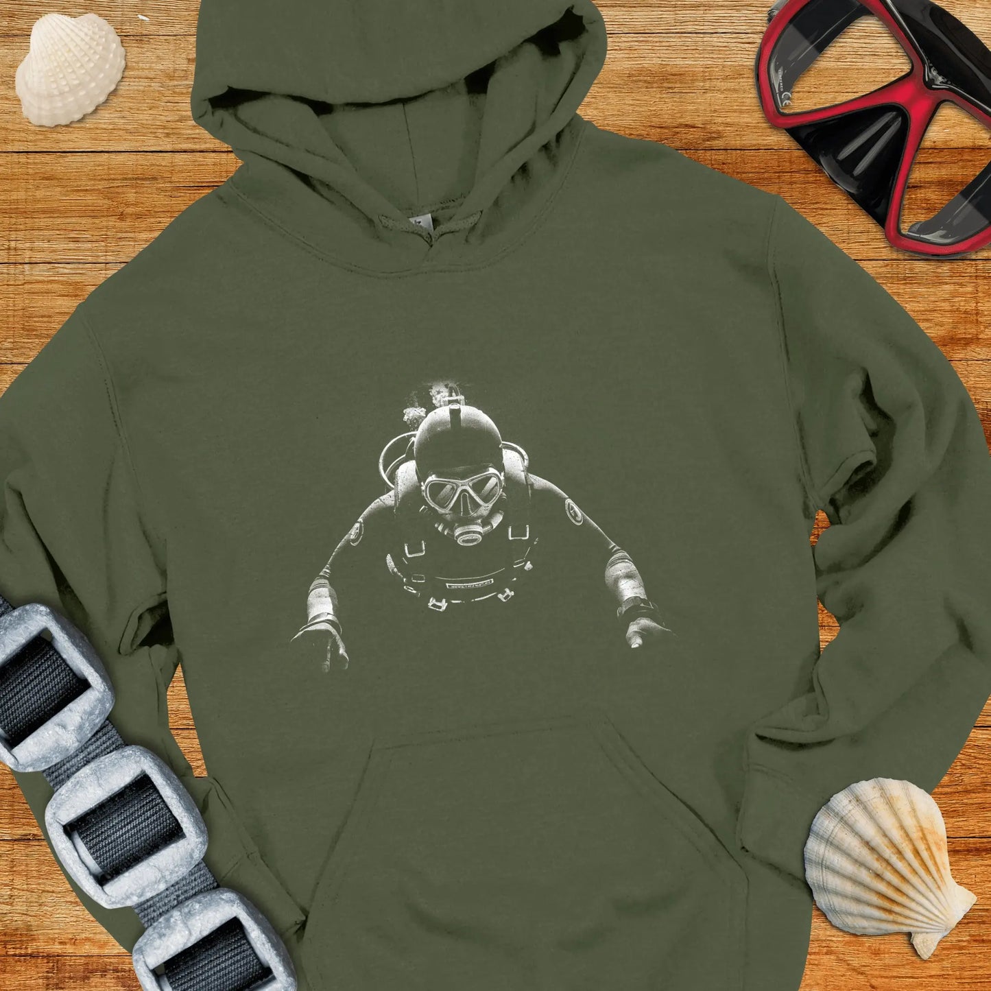 Hoodie Military Green / S Night Dive Hoodie