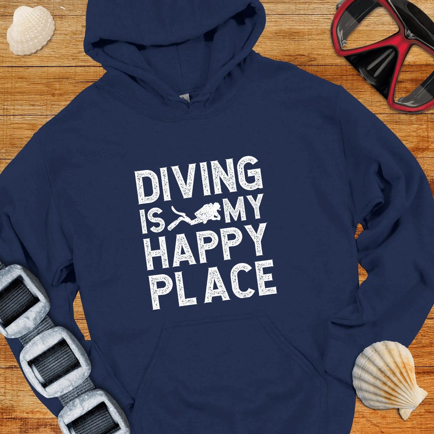 Hoodie Navy / S Diving Is My Happy Place Hoodie