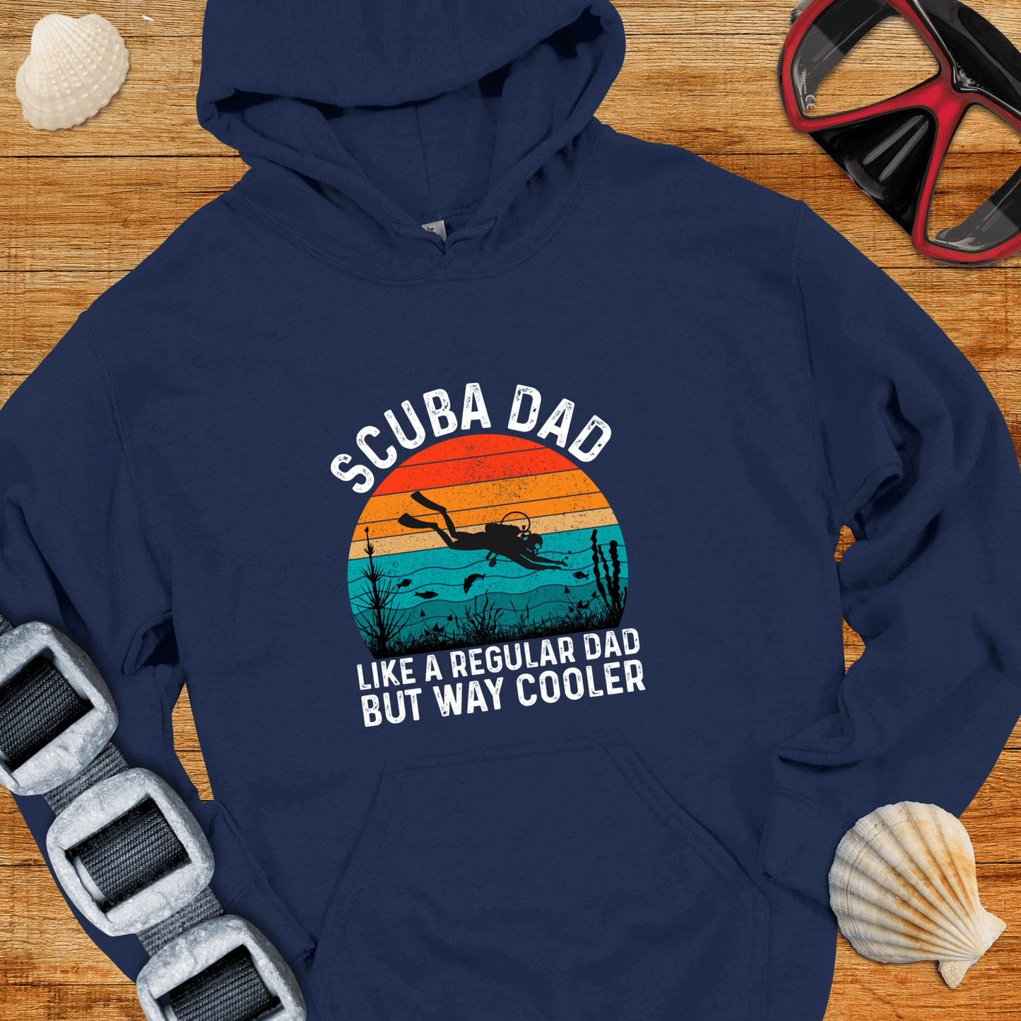 Hoodie Navy / S Scuba Dad Way Cooler Hoodie