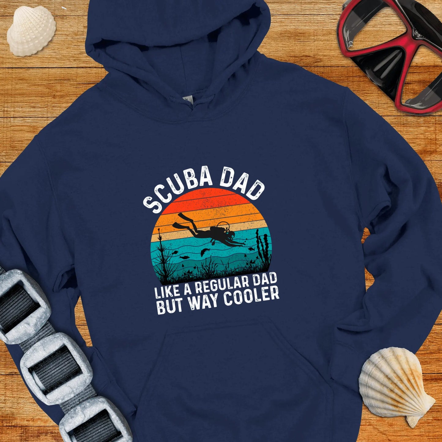 Hoodie Navy / S Scuba Dad Way Cooler Hoodie
