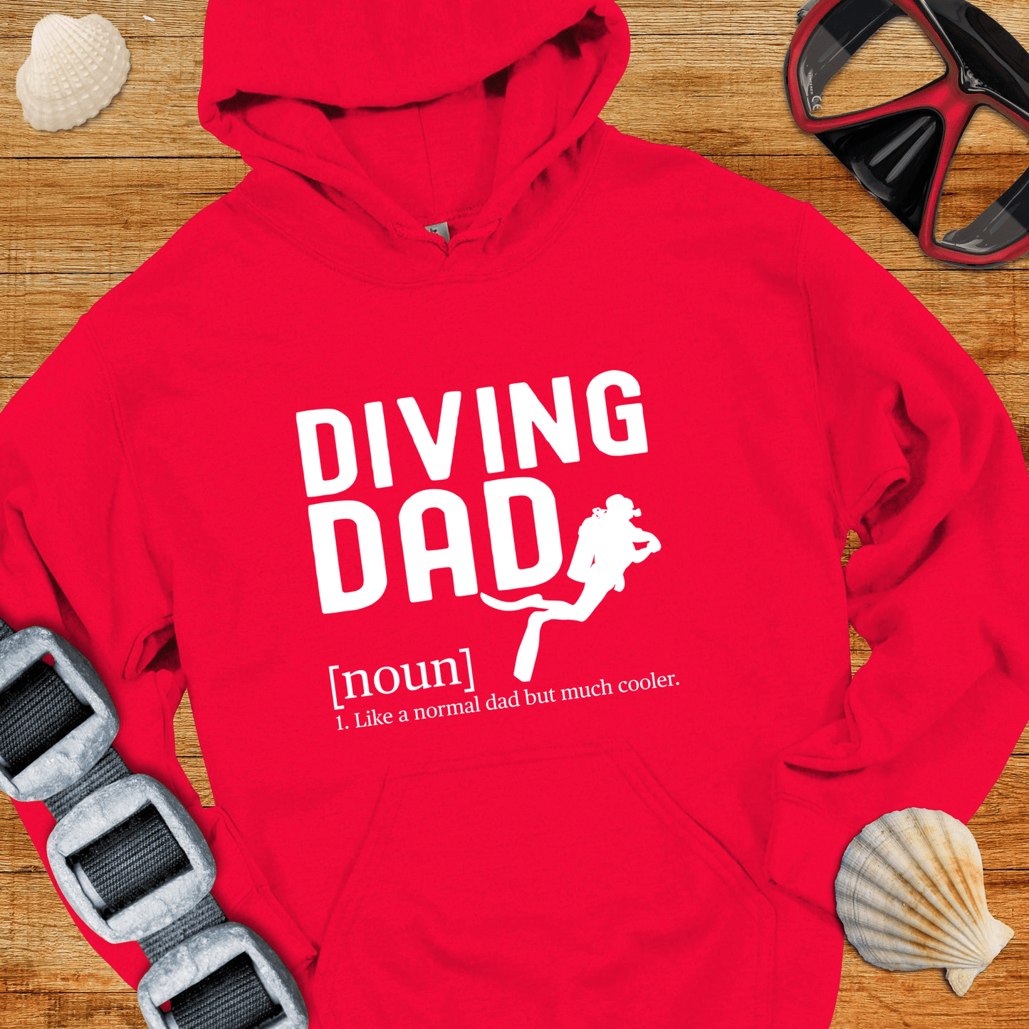 Hoodie Red / S Cool Diving Dad Hoodie