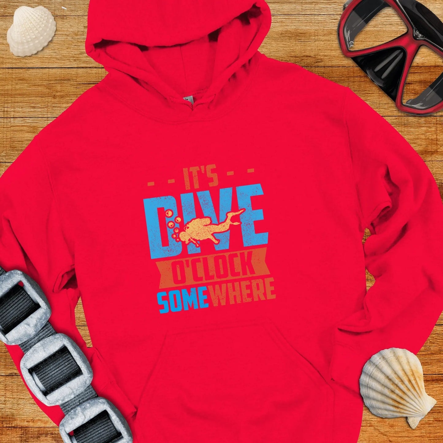 Hoodie Red / S Dive O'clock Somewhere - Hoodie
