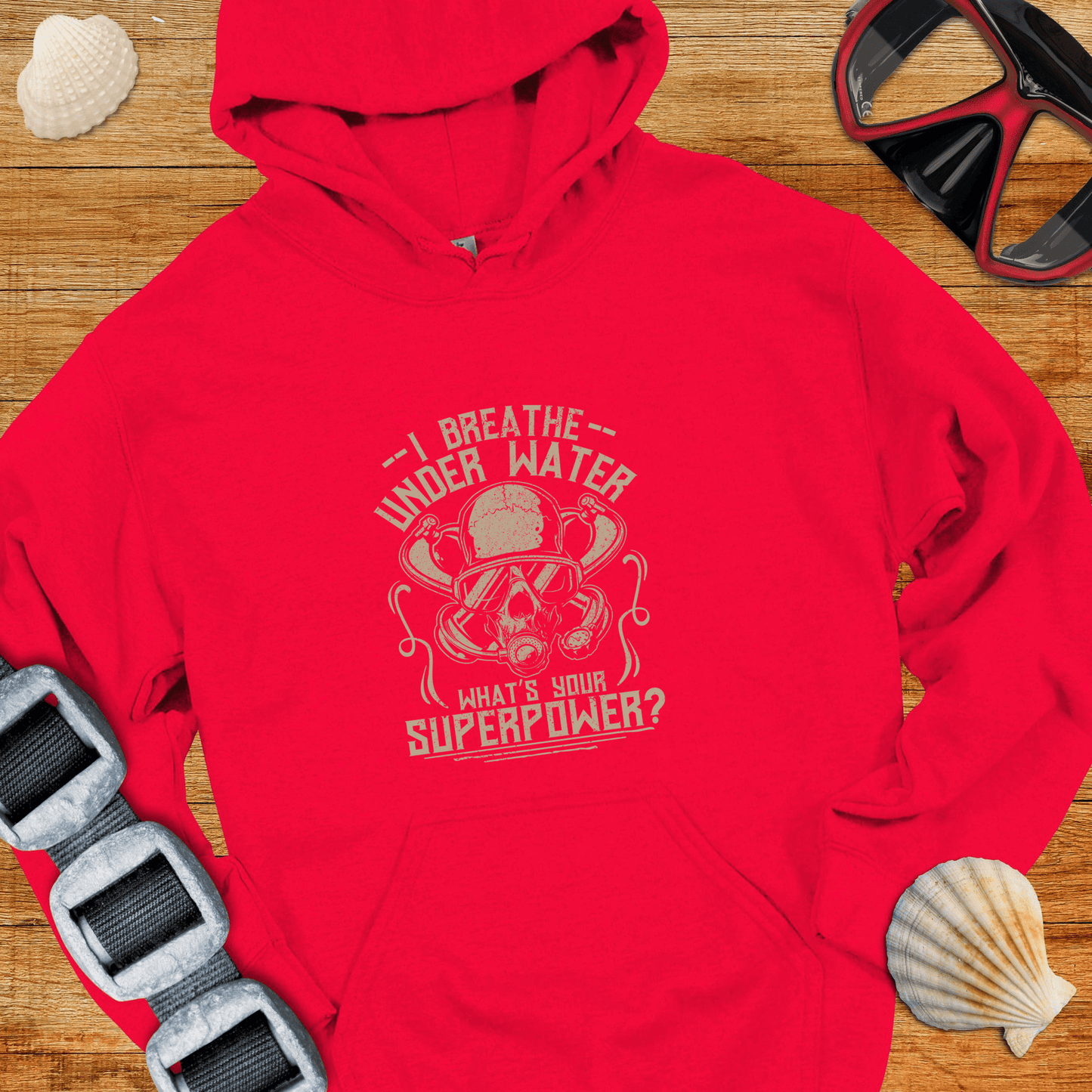 Hoodie Red / S I Breath Underwater Hoodie