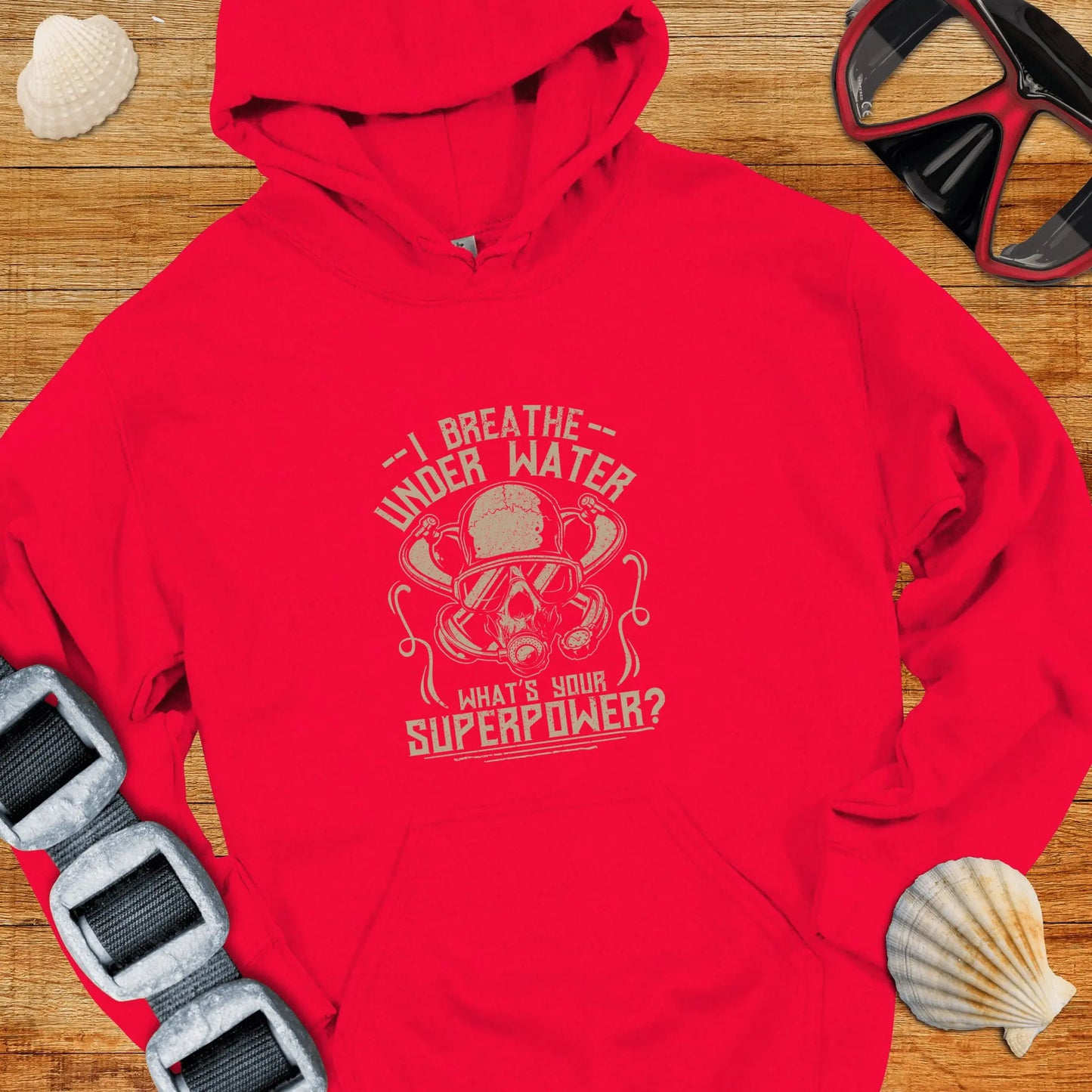 Hoodie Red / S I Breath Underwater Hoodie