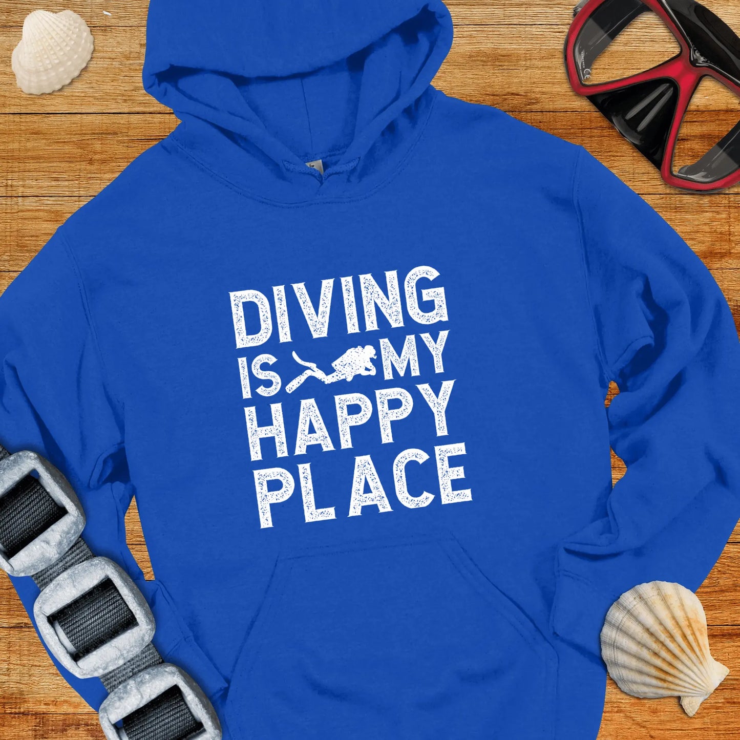 Hoodie Royal / S Diving Is My Happy Place Hoodie