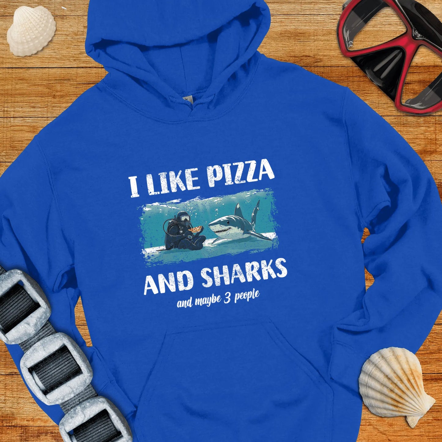 Hoodie Royal / S Pizza & Sharks Hoodie