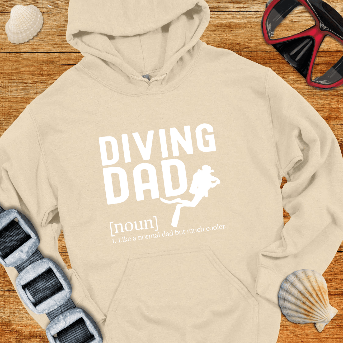 Hoodie Sand / S Cool Diving Dad Hoodie