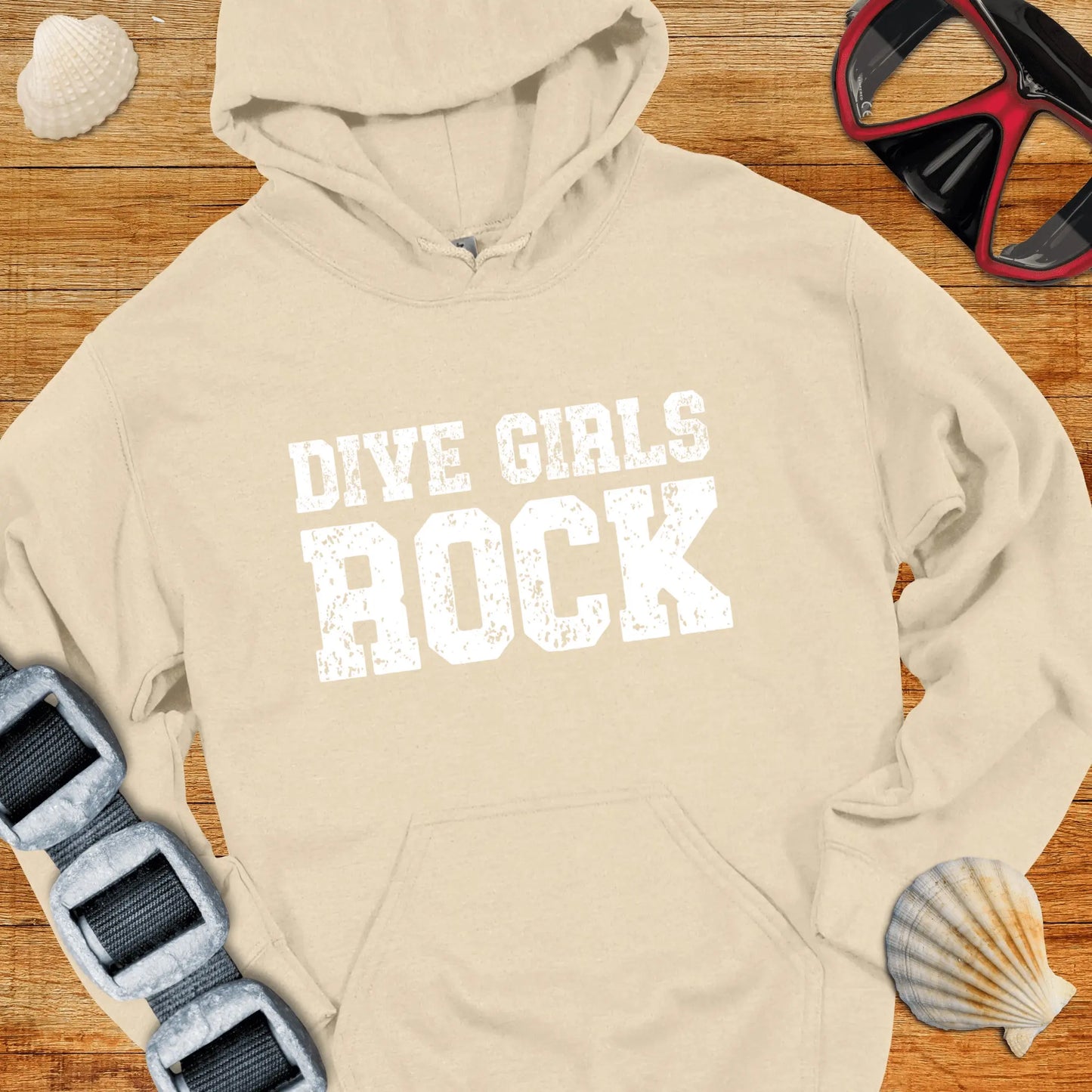 Hoodie Sand / S Dive Girls Rock Hoodie
