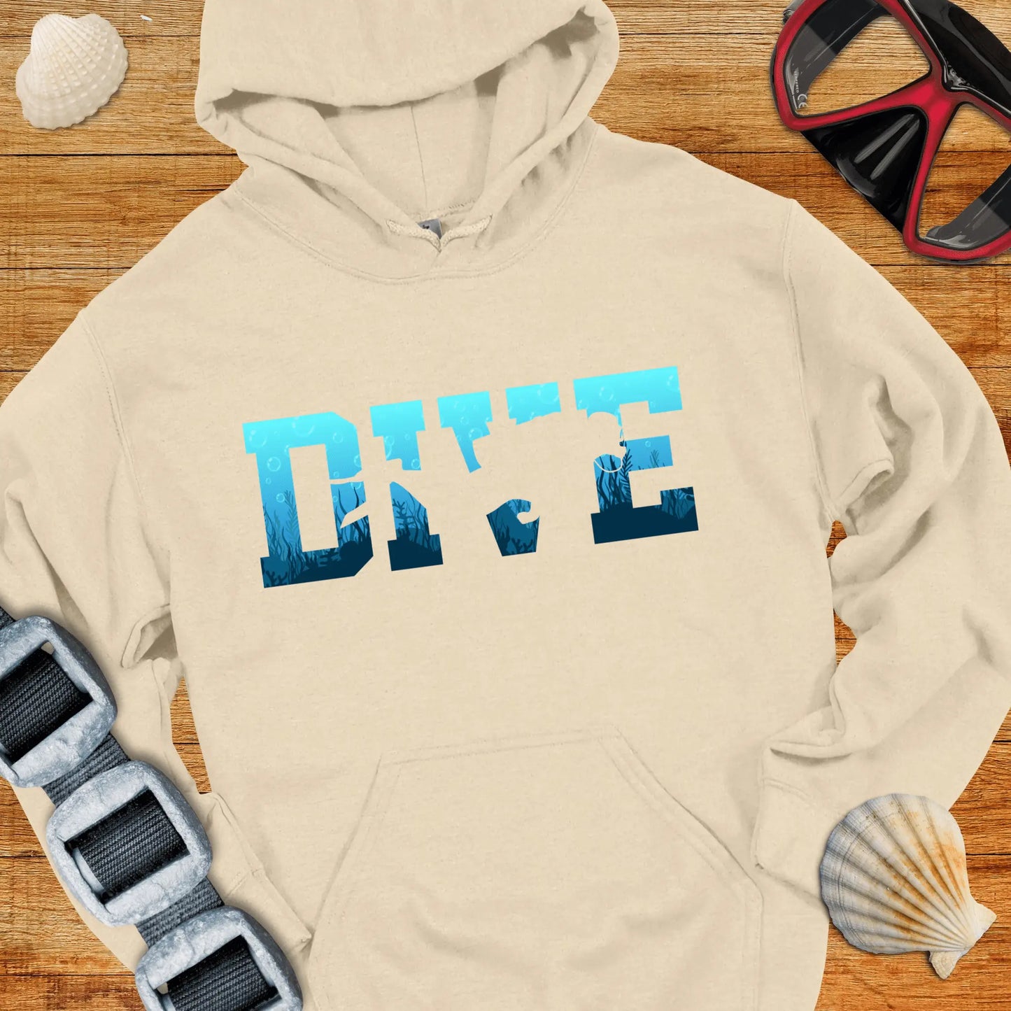 Hoodie Sand / S Dive Into The Blue Hoodie